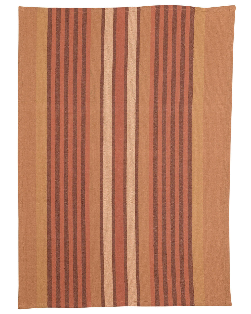 Yuna - Strofinaccio in cotone riciclato a righe Terracotta 50 X 70