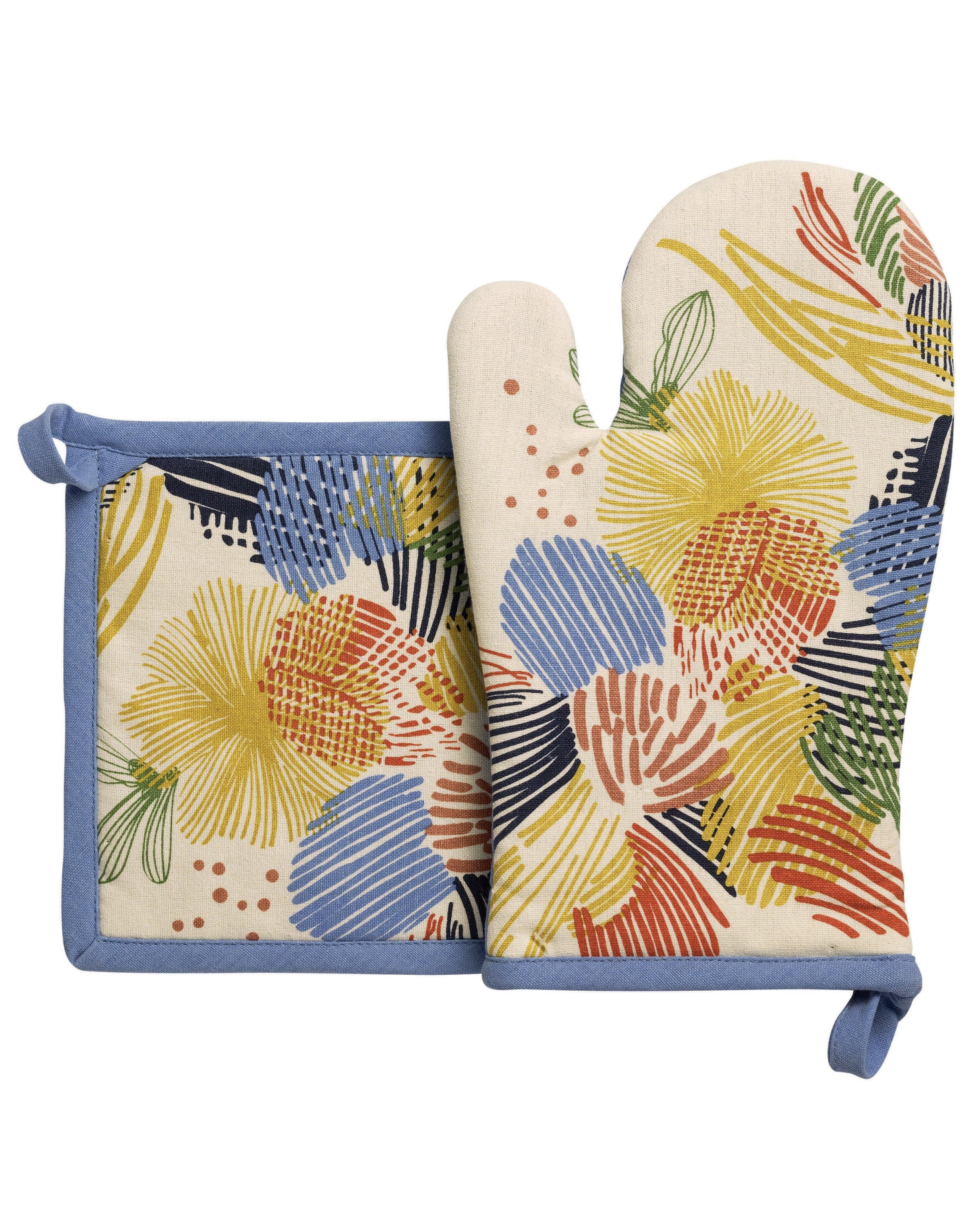 Abelia - set guanto da forno e presina in cotone riciclato 15 X 30