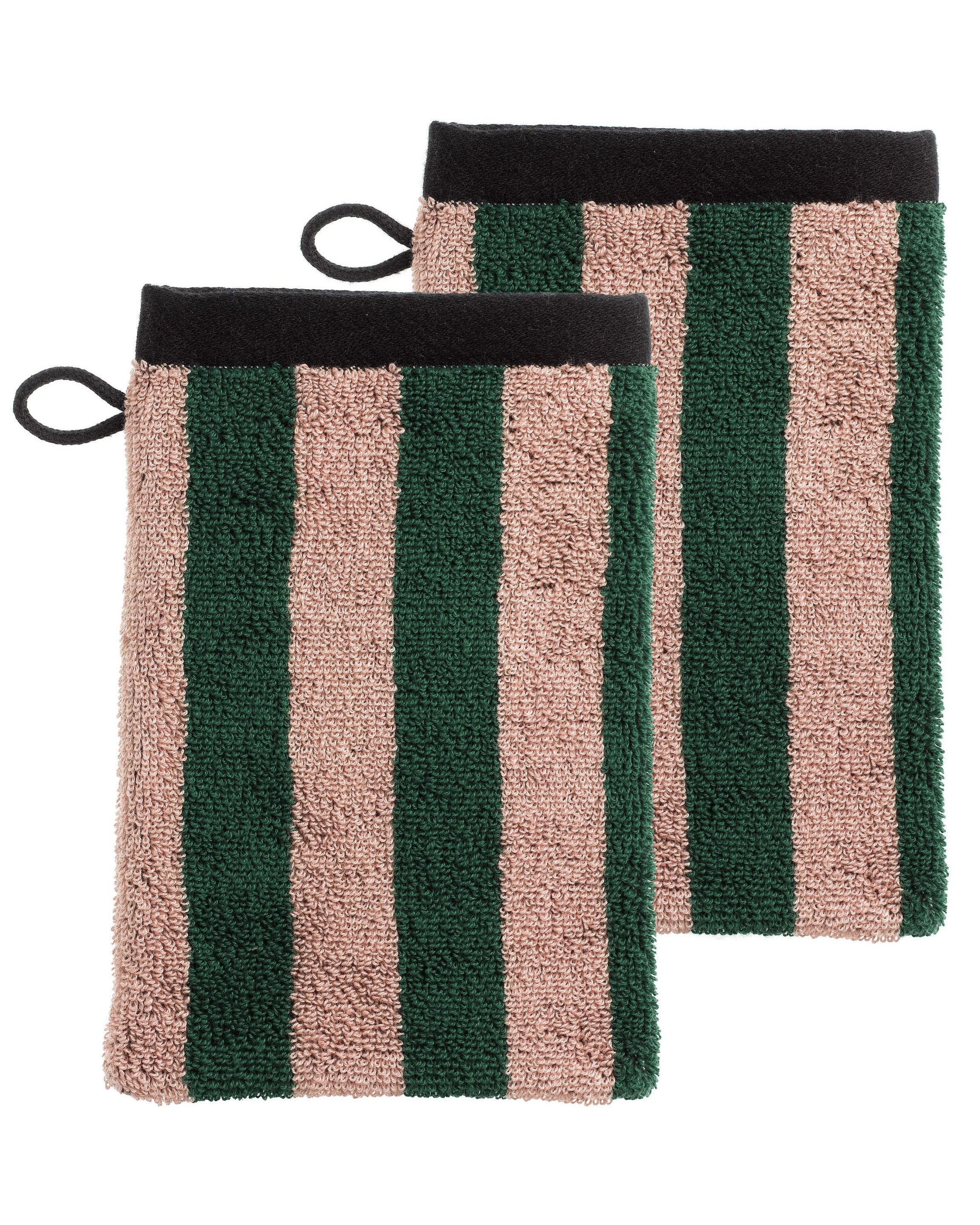 Charly Basilic - Set da 2 guanti da bagno in cotone bio, 15 X 21