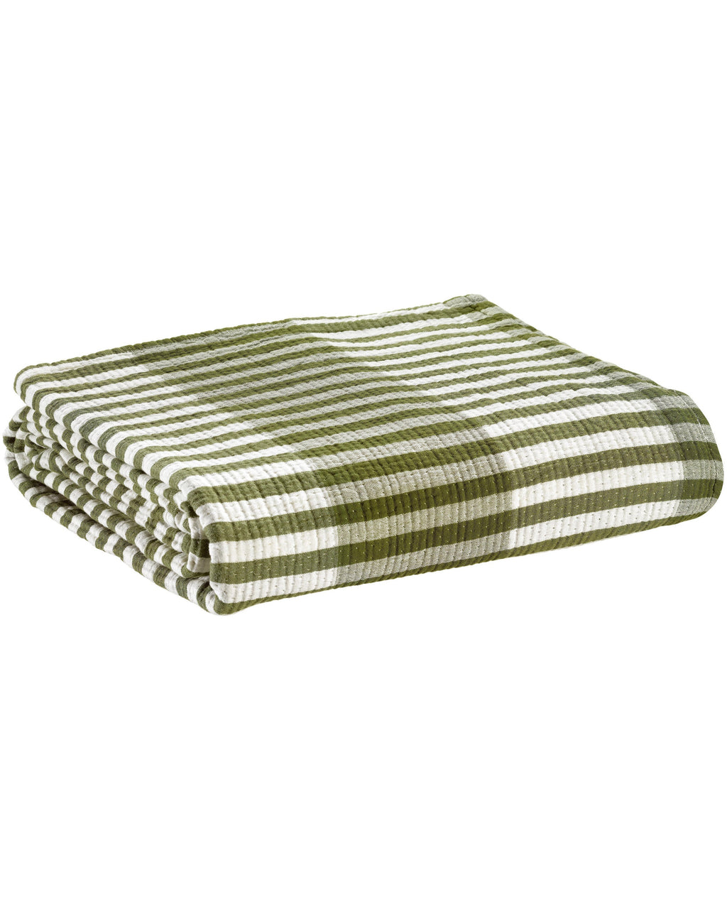 Calista - Copriletto in cotone verde oliva, 260 X 260
