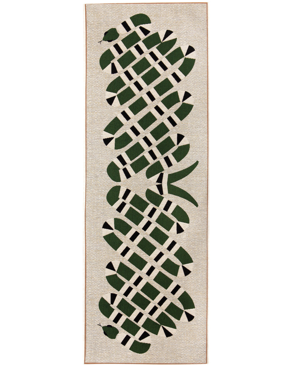 Yoka - Tappeto da esterno verde e avorio, 70 X 200