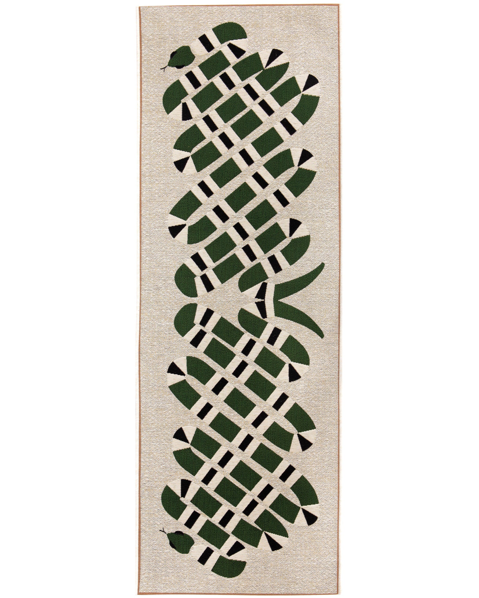 Yoka - Tappeto da esterno verde e avorio, 70 X 200