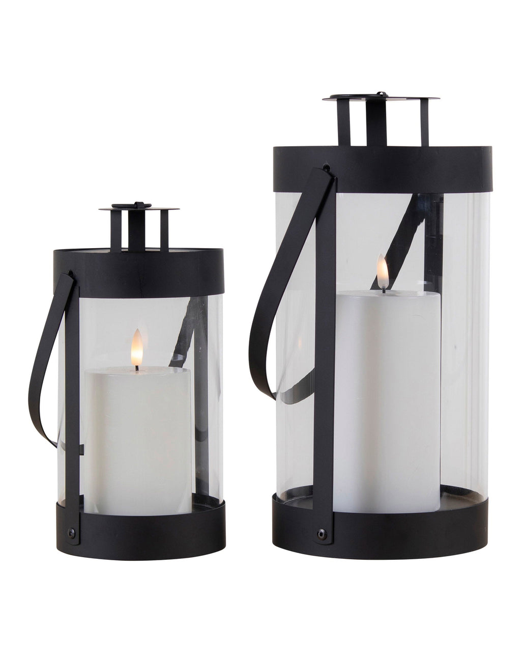 Bondi  - Set 2 Lanterne in acciaio e vetro, nere
