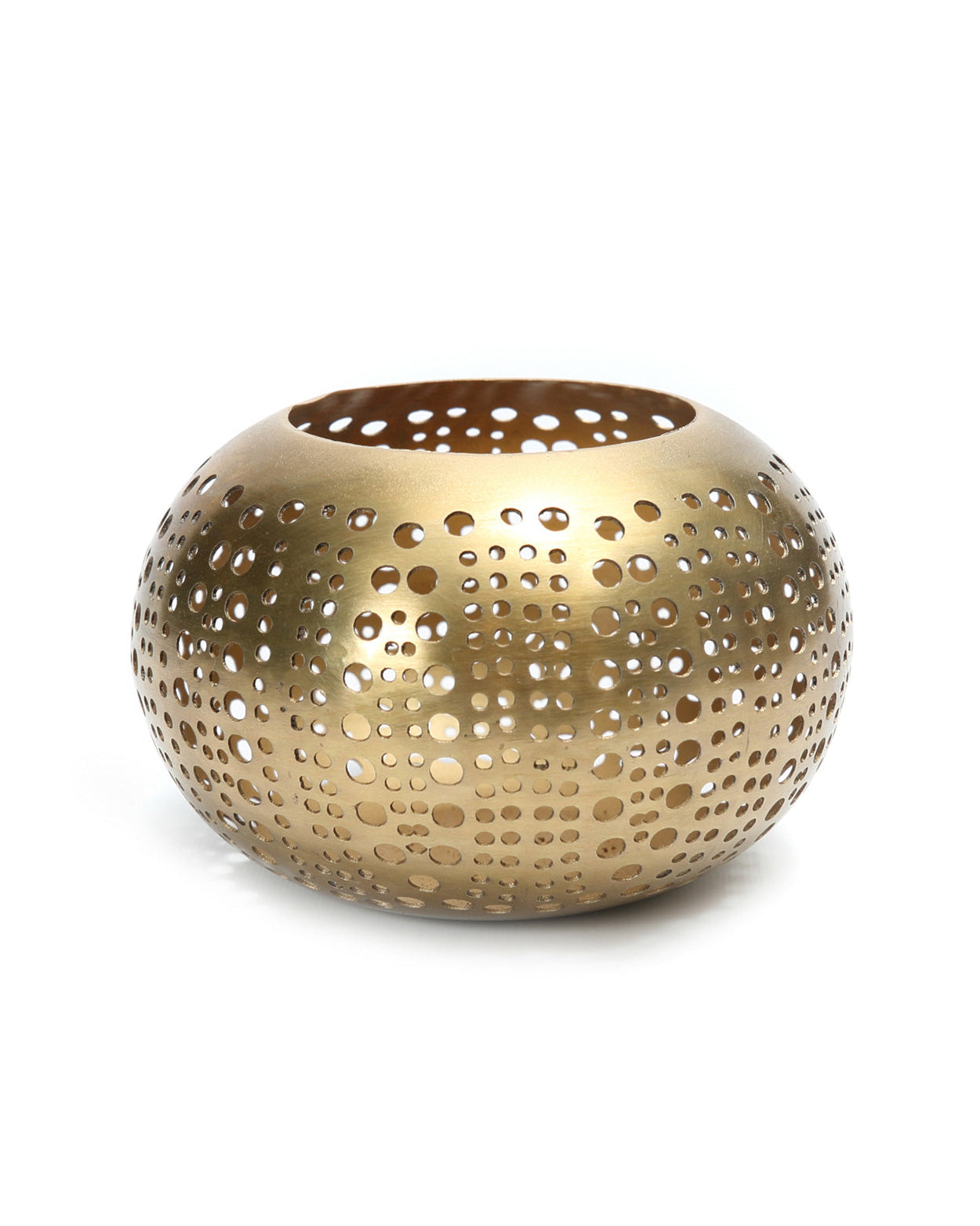 Polka - Lanterna in metallo perforato, finitura ottone