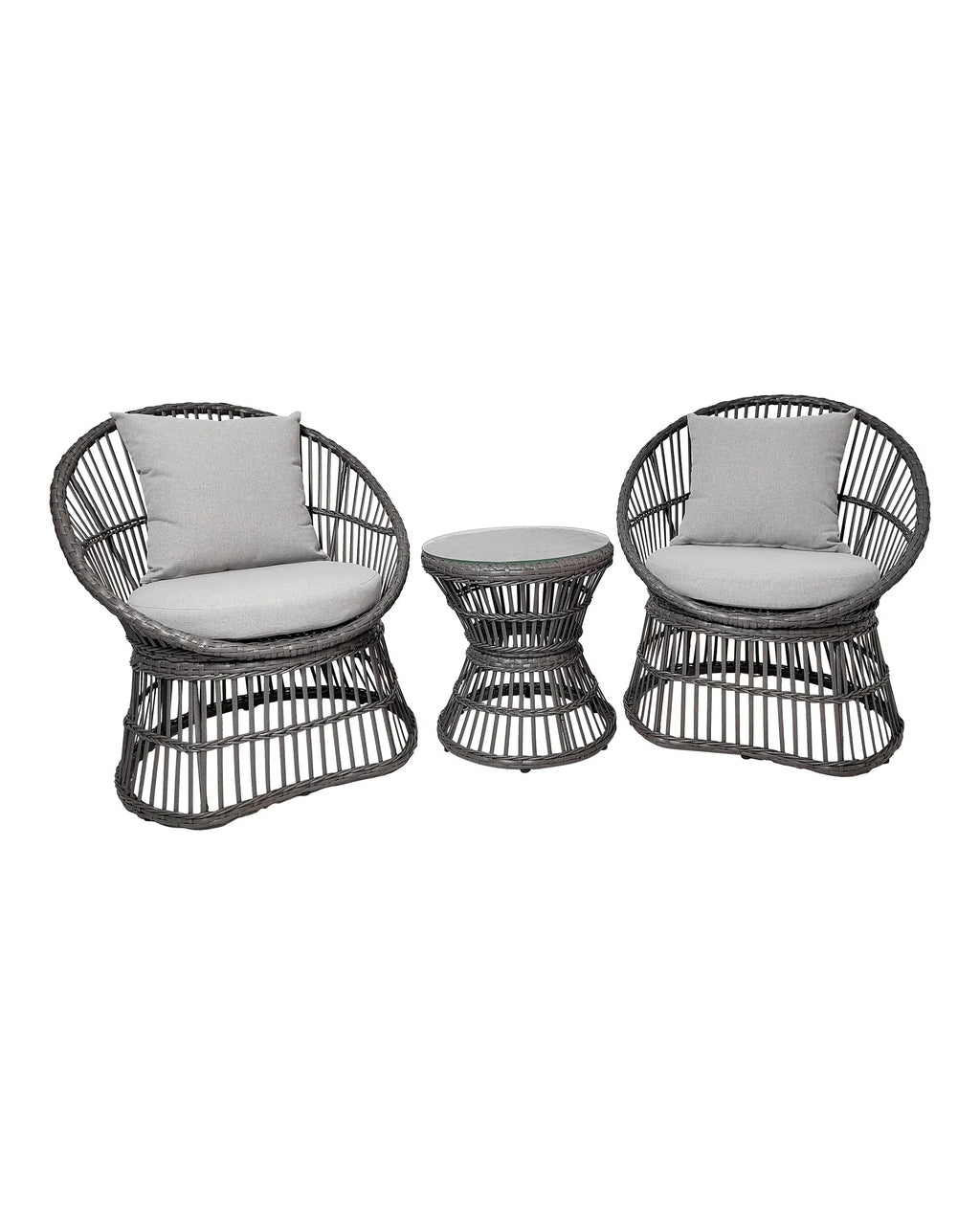 Natal - set da giardino in rattan grigio