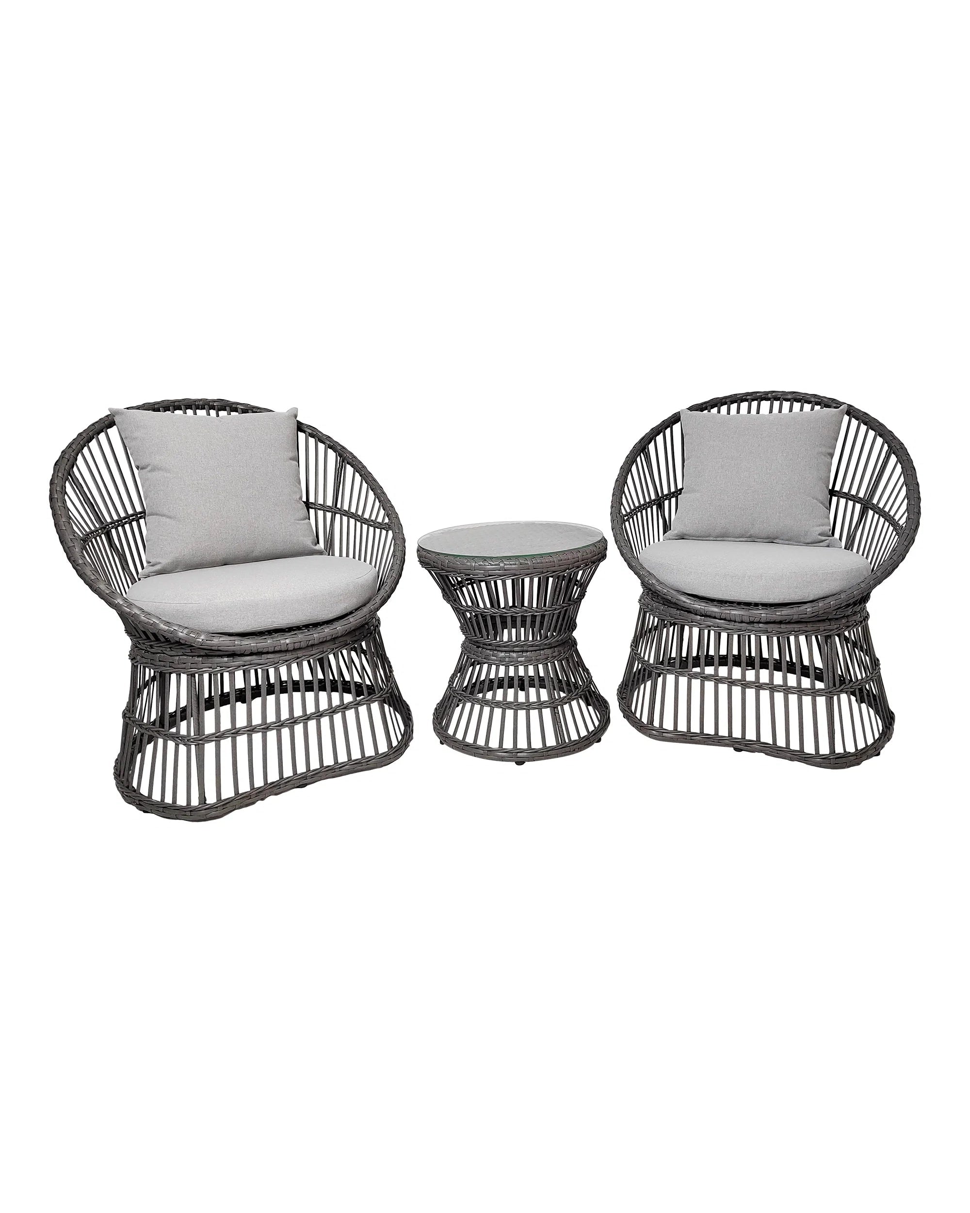 Natal - set da giardino in rattan grigio