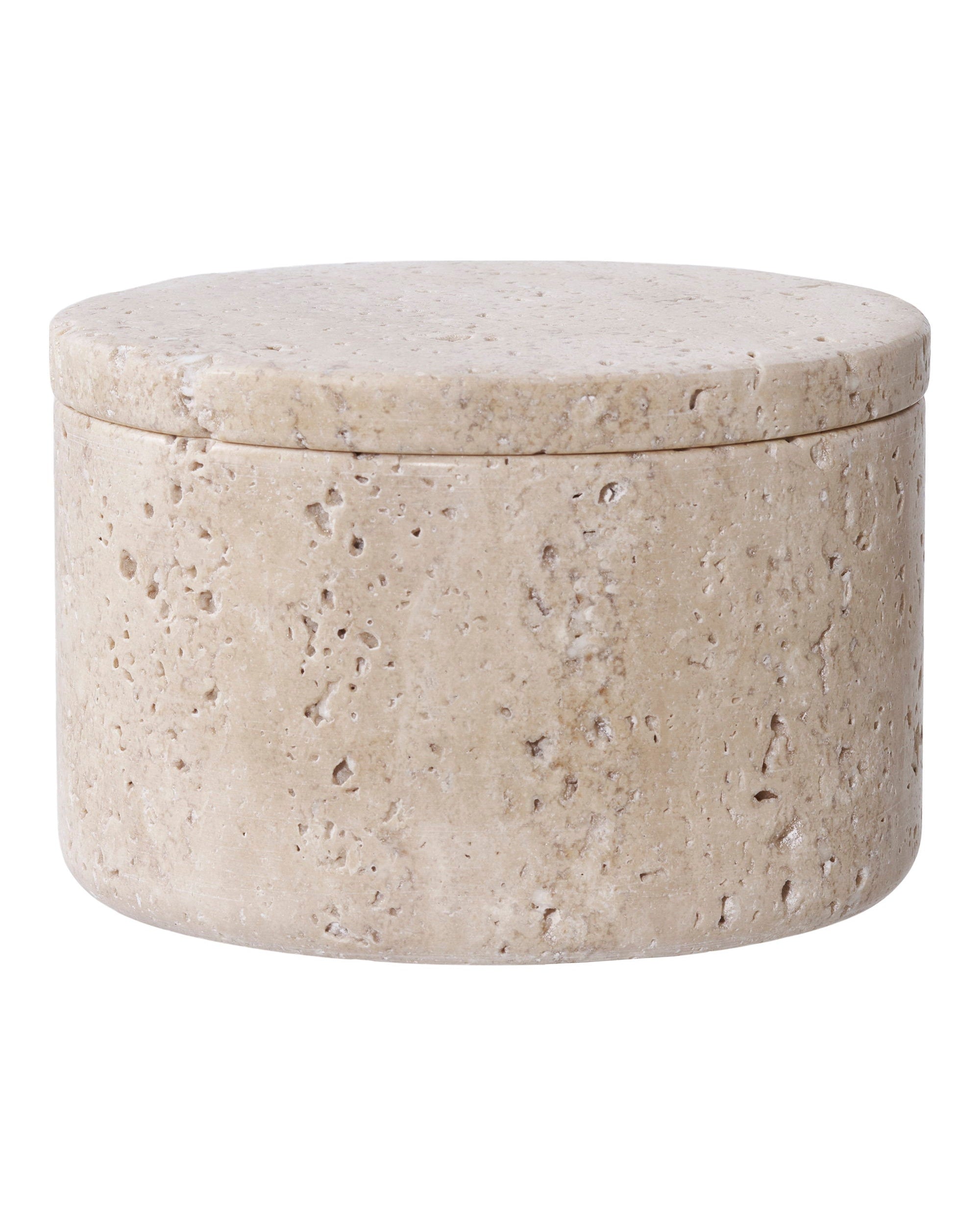 Krukke - Barattolo contenitore in travertino, naturale ø10x6,5 cm