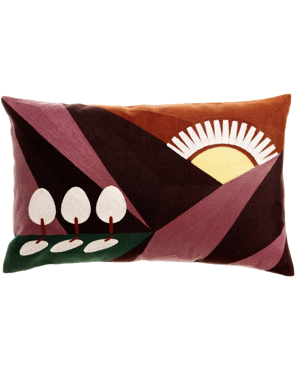 Eol - Cuscino ricamato, bordeaux 40 X 65