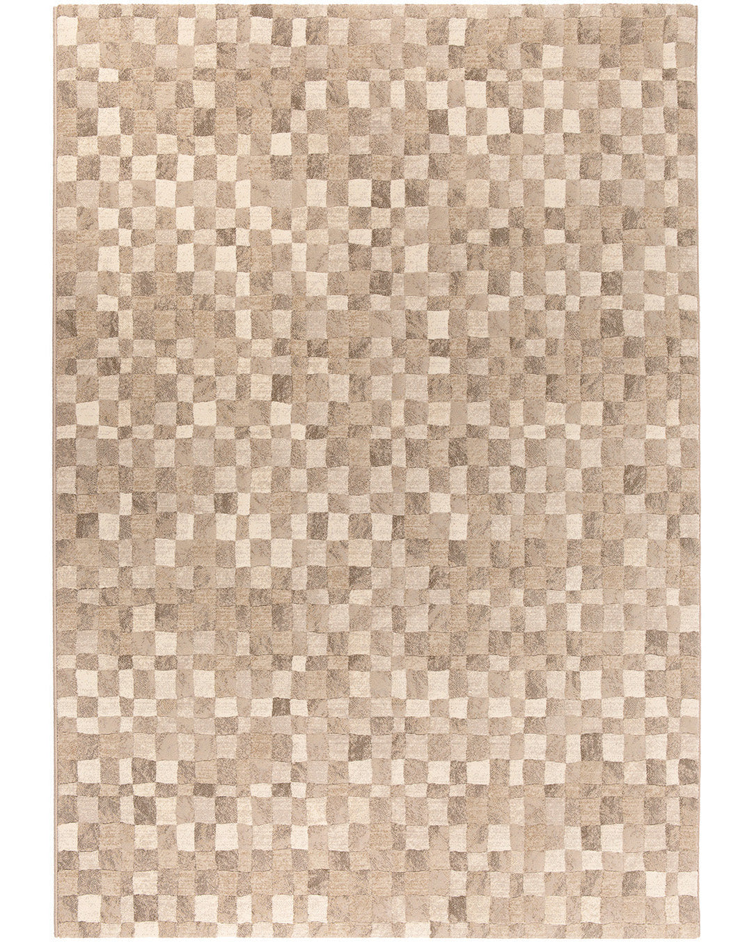Azul - Tappeto moderno a riquadri, beige, 160 X 230