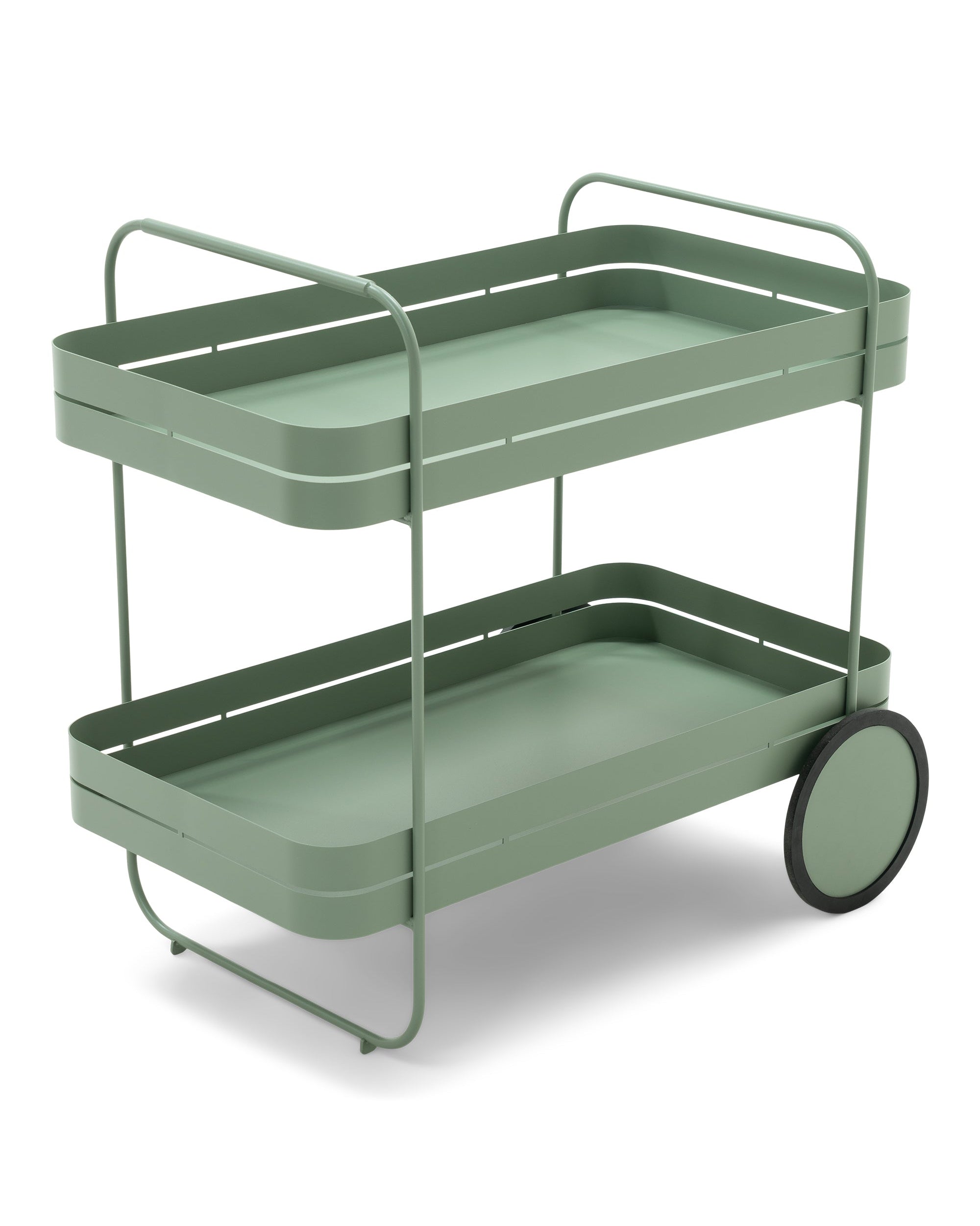 Gin e trolley - carrello bar in acciaio verde polvere