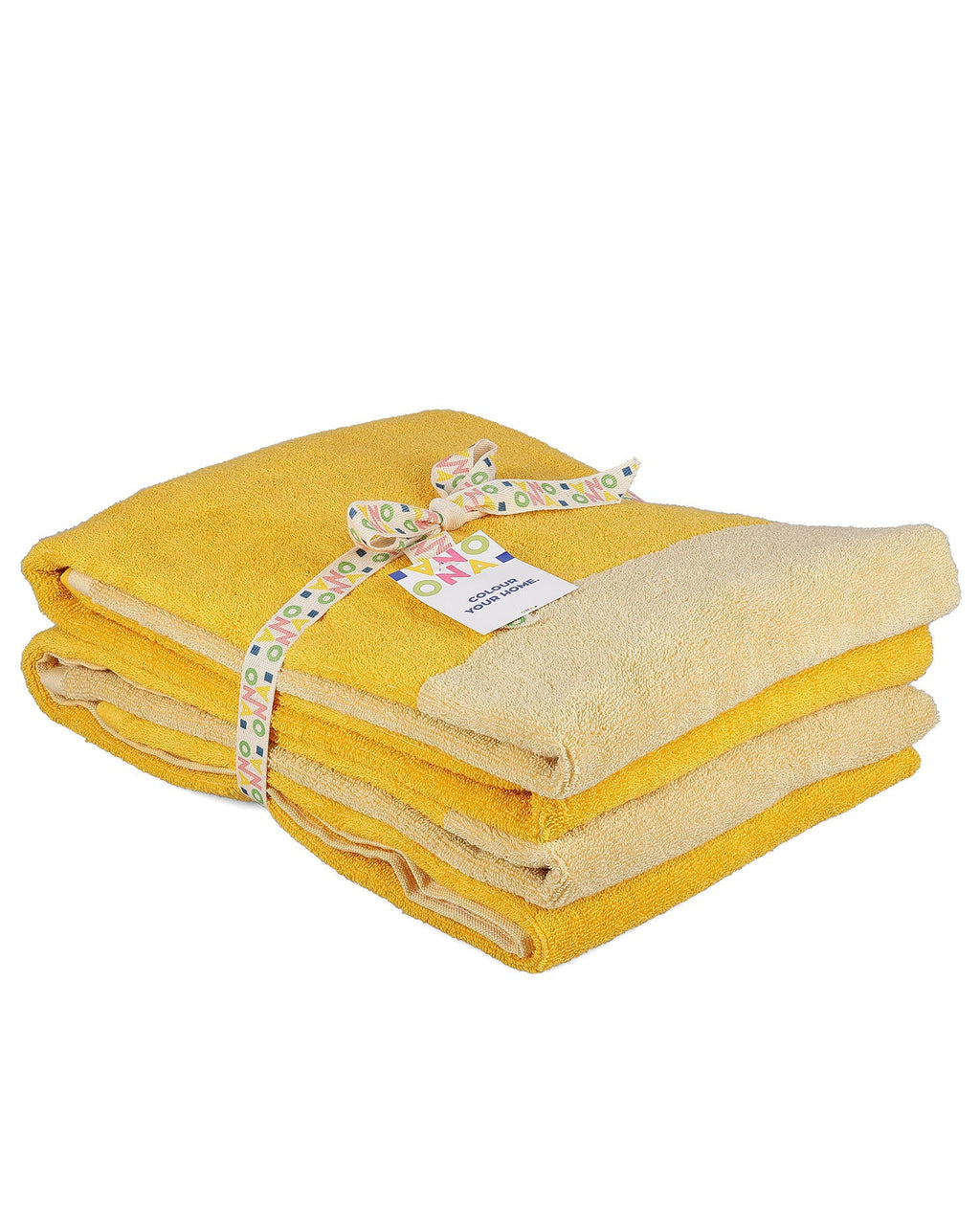 Pixie - Set 2 asciugamani doccia 70x140 cm giallo sole