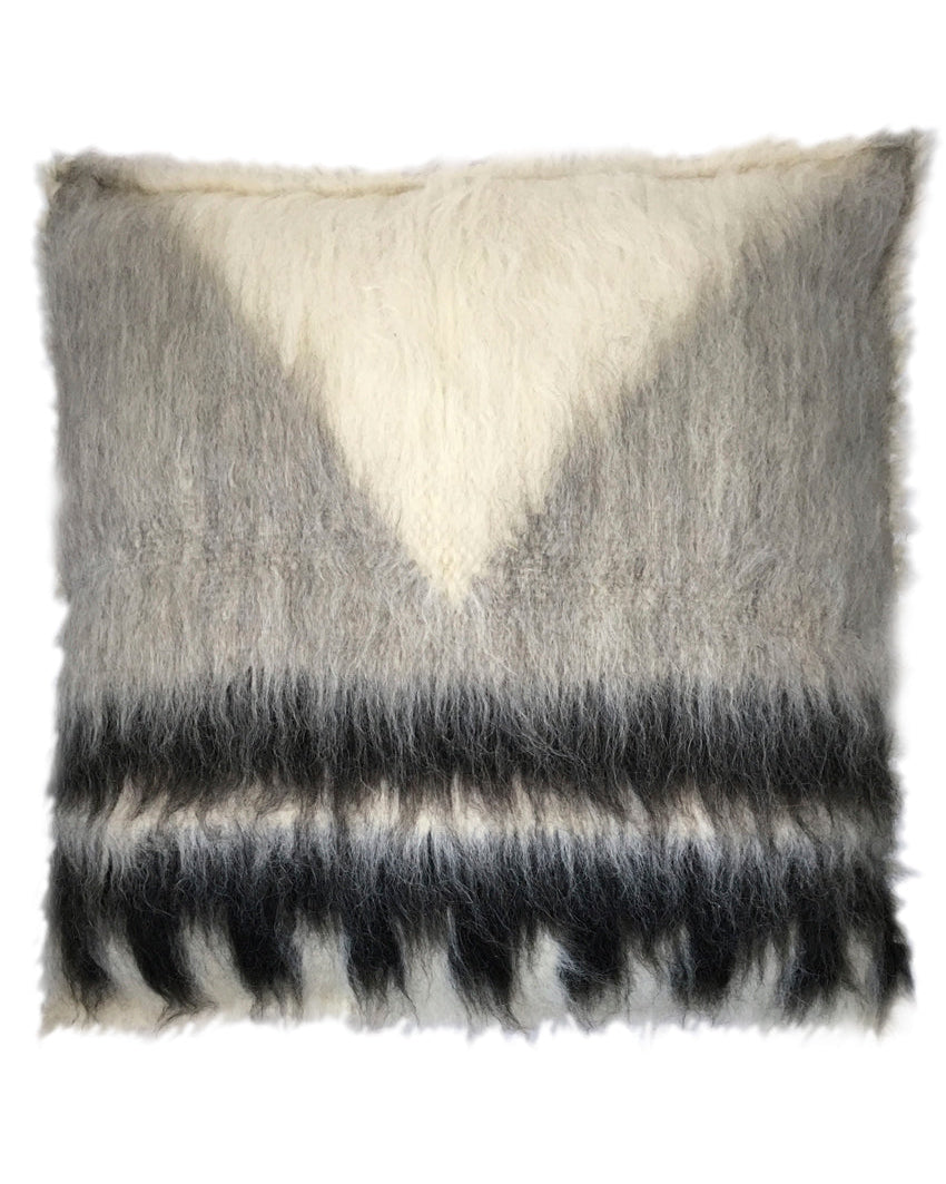 Triangle-  cuscino da pavimento in pura lana,   fantasia grigio - 90x90 cm