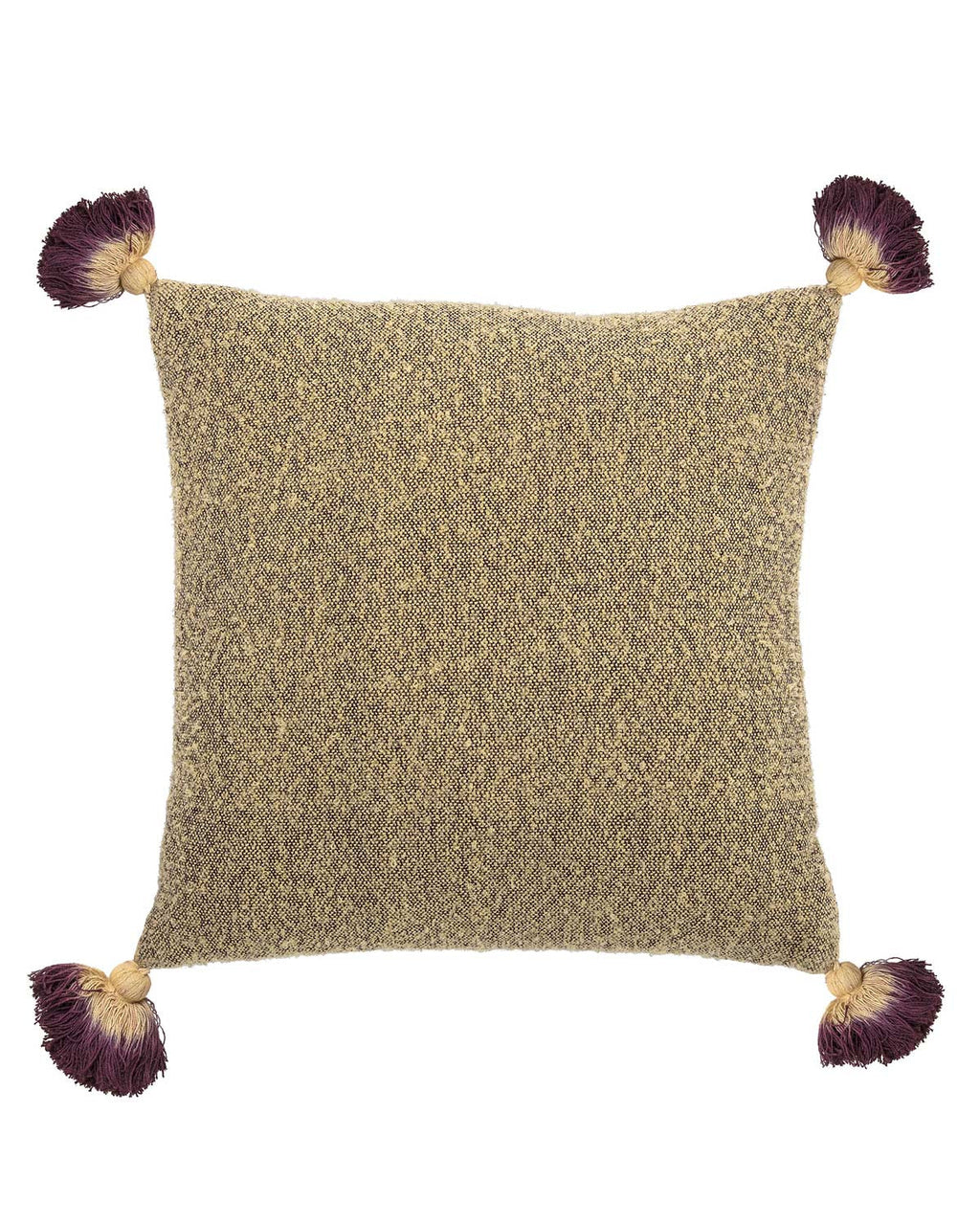 Cozy - Cuscino giallo con nappe