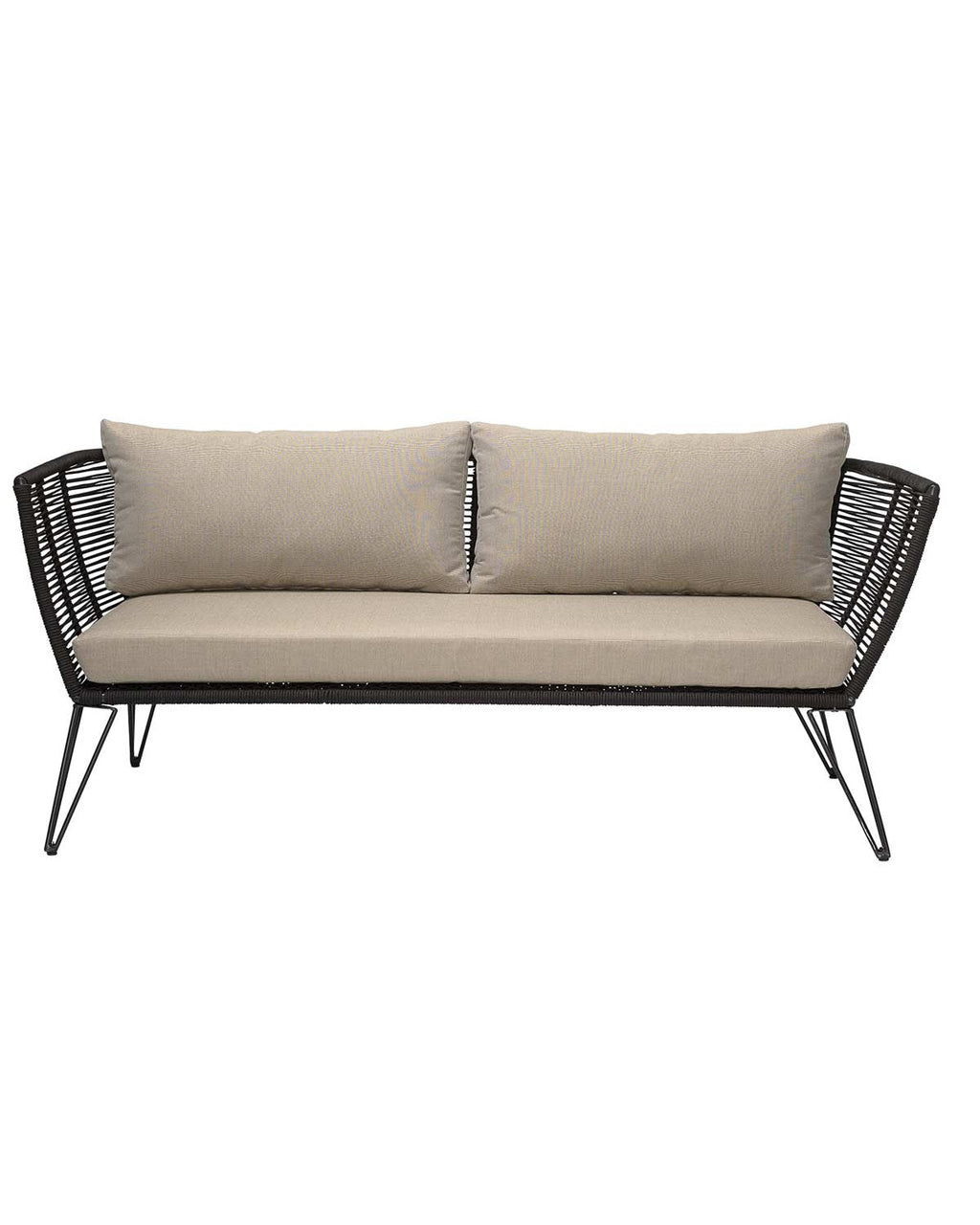 Mundo - divano nero in metallo e corda