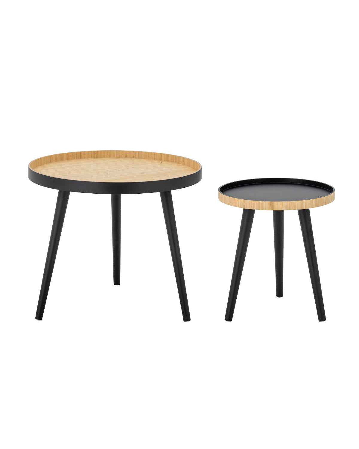 Cappuccino - set 2 coffee table in legno e bamboo