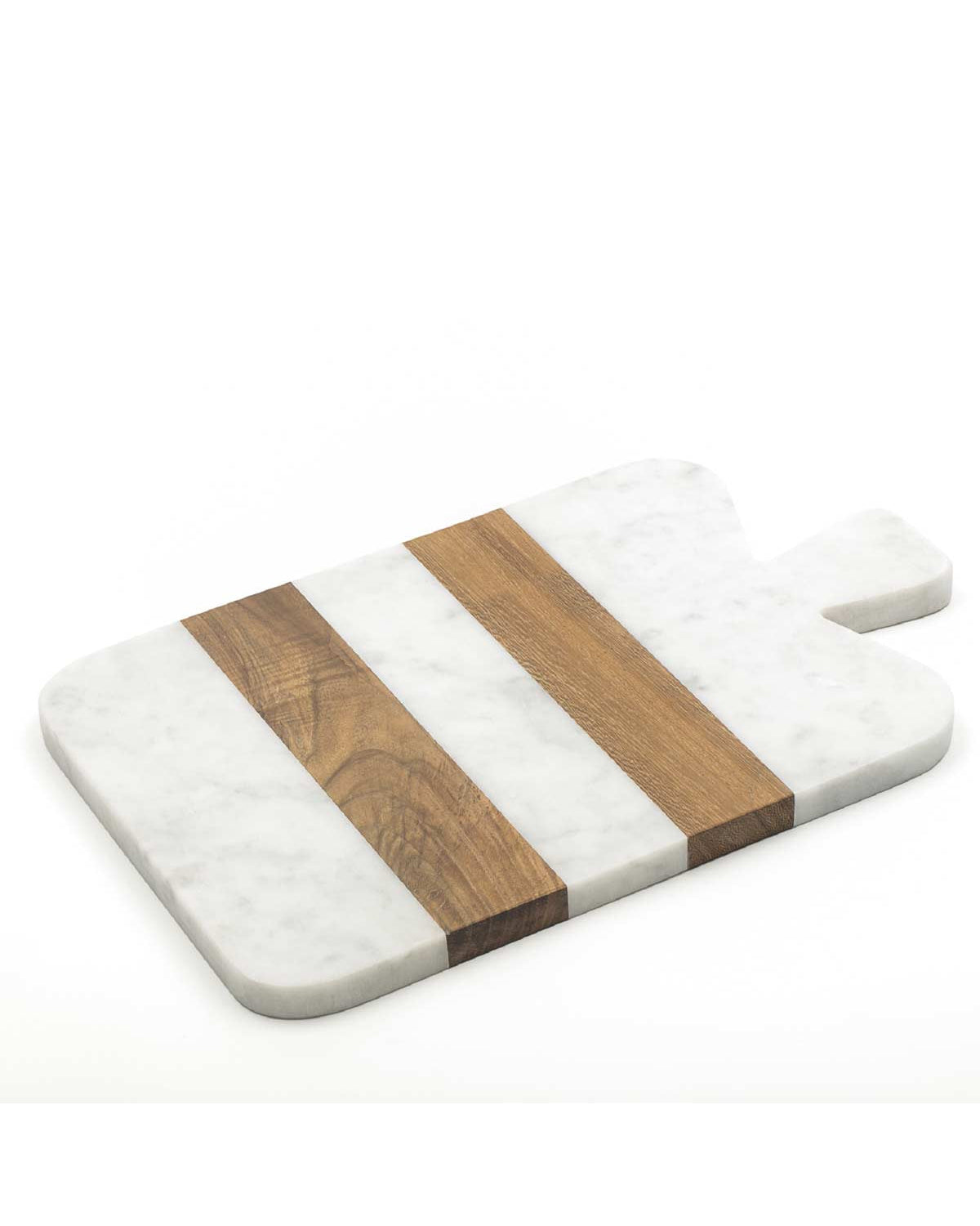 Tagliere in marmo bianco e legno