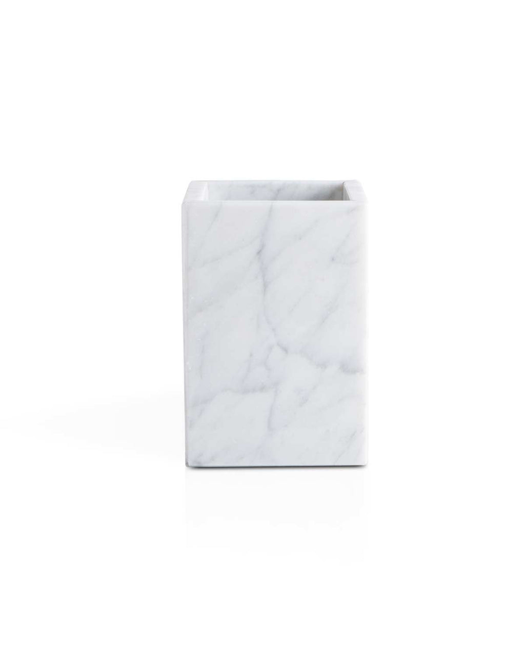 Squared - Bicchiere porta spazzolini in marmo bianco