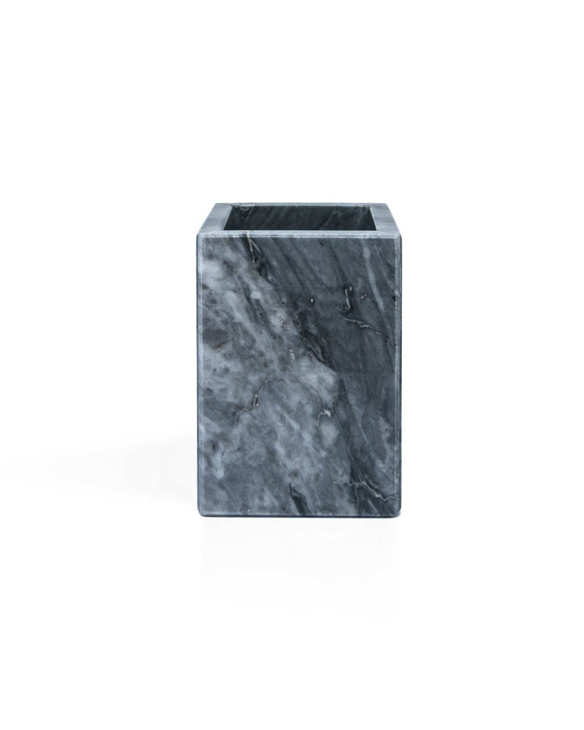 Squared - Bicchiere porta spazzolini in marmo grigio