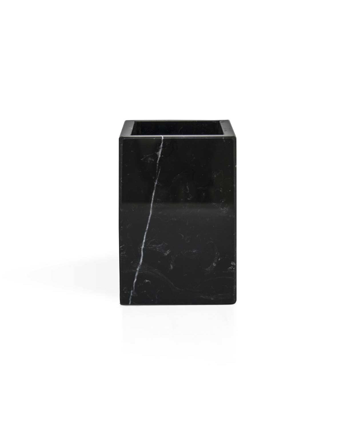 Squared - Bicchiere porta spazzolini in marmo nero