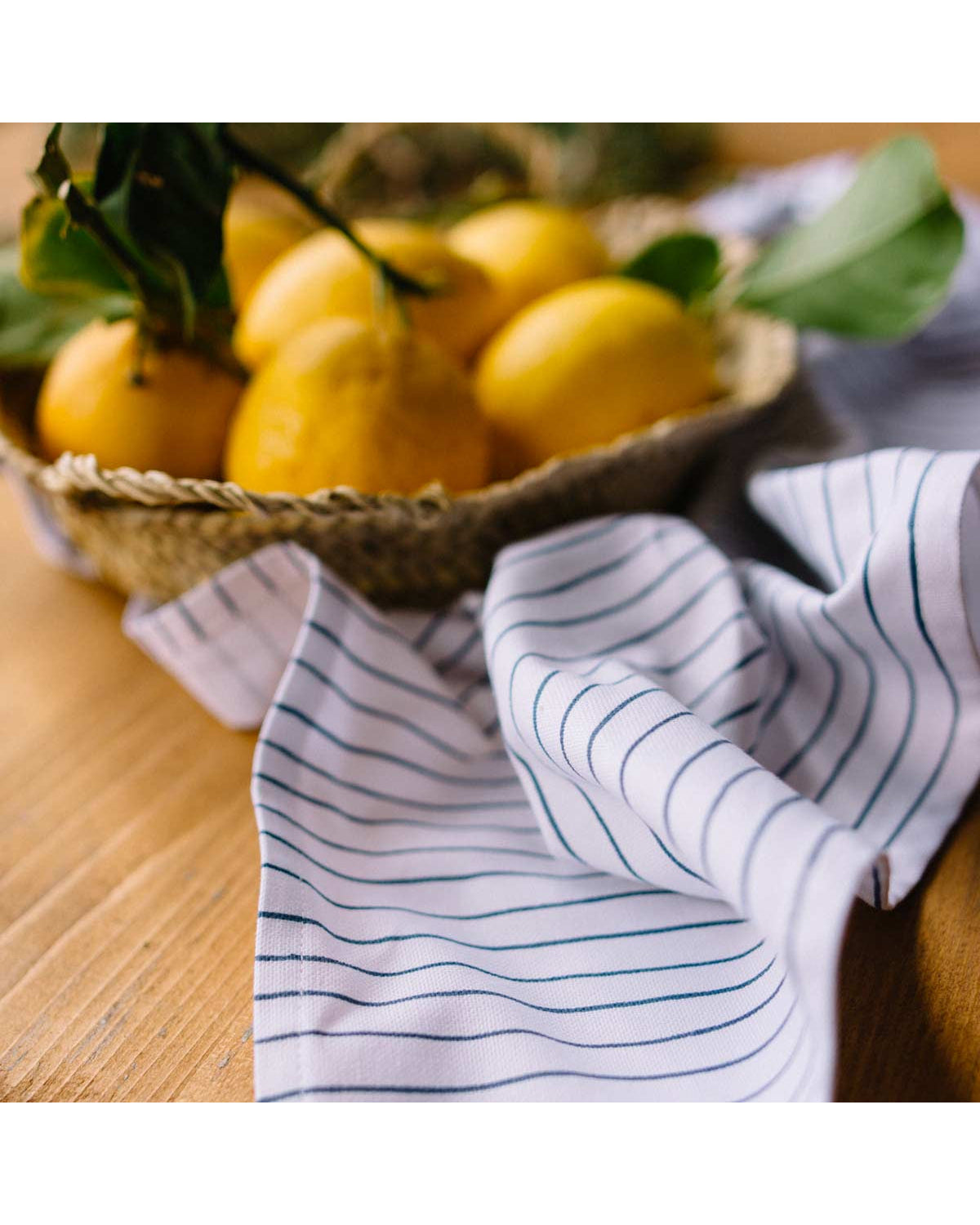 Canovaccio in cotone a righe blu