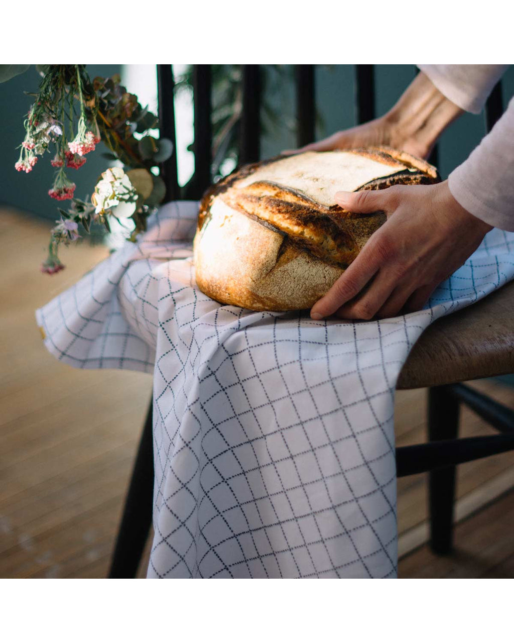 Canovaccio in cotone a quadretti blu