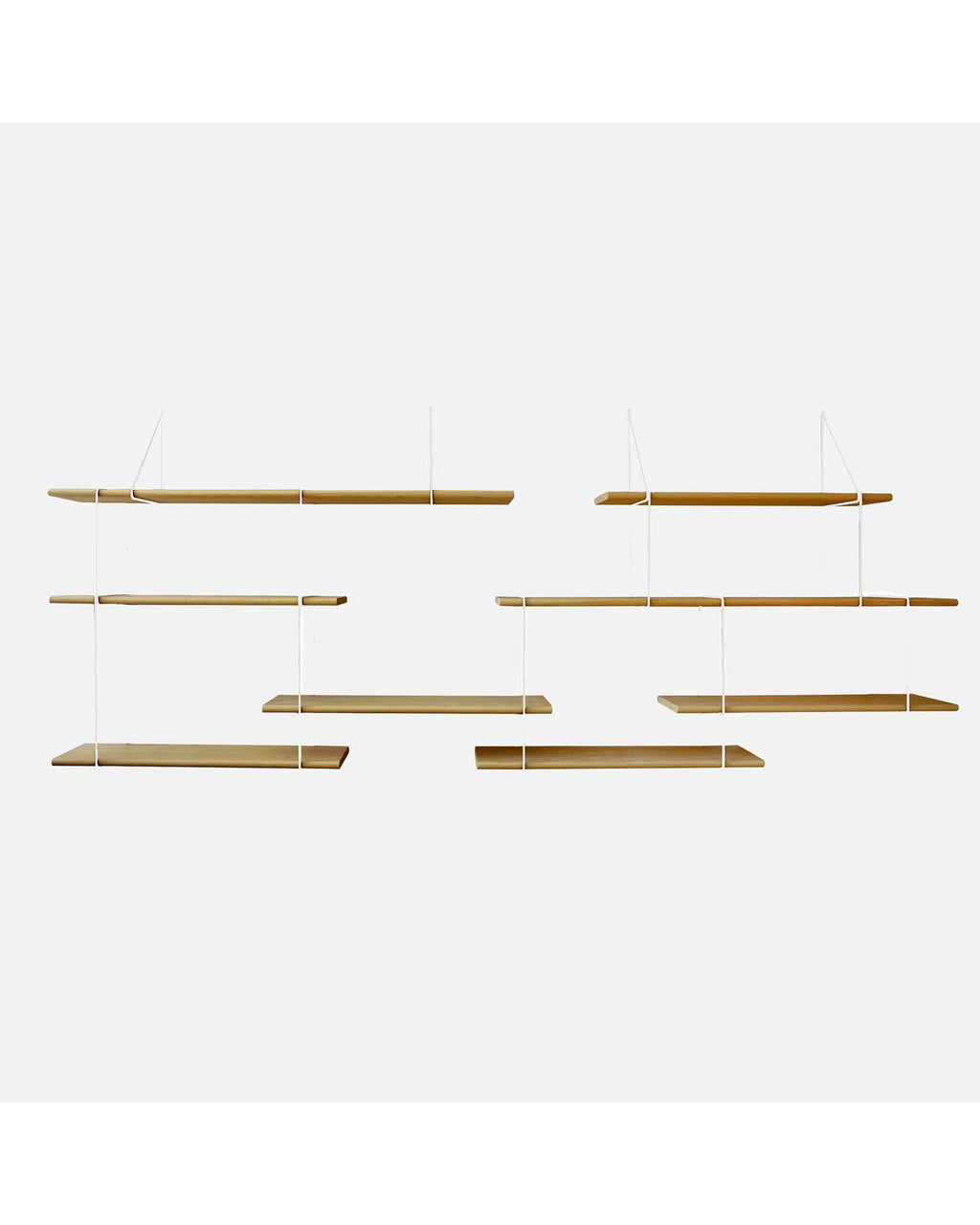 Link DUO - libreria in rovere con staffe bianche