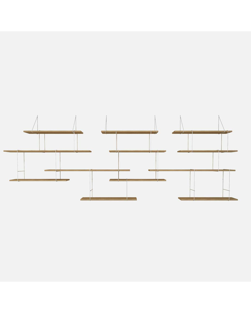 Link TRIO - libreria in rovere e metallo bianco