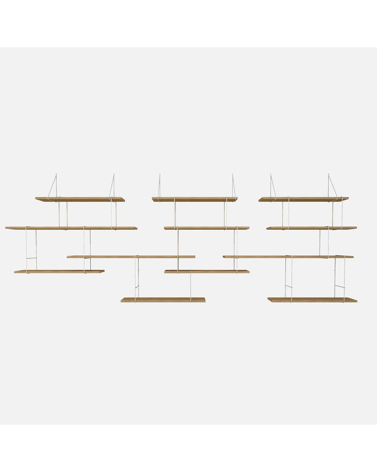 Link TRIO - libreria in rovere e metallo bianco