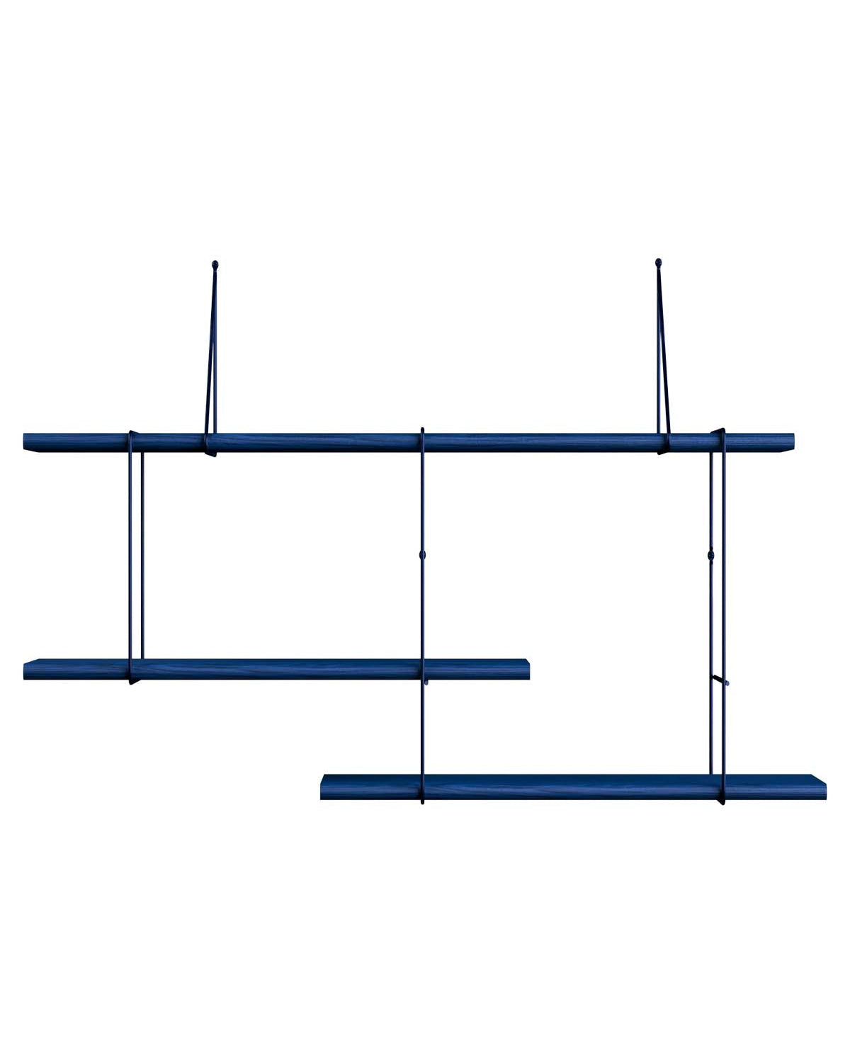 Shrink Denim - libreria blu in faggio e metallo