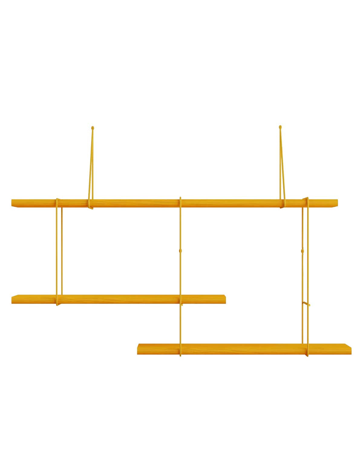 Shrink Curry - libreria gialla in faggio e metallo