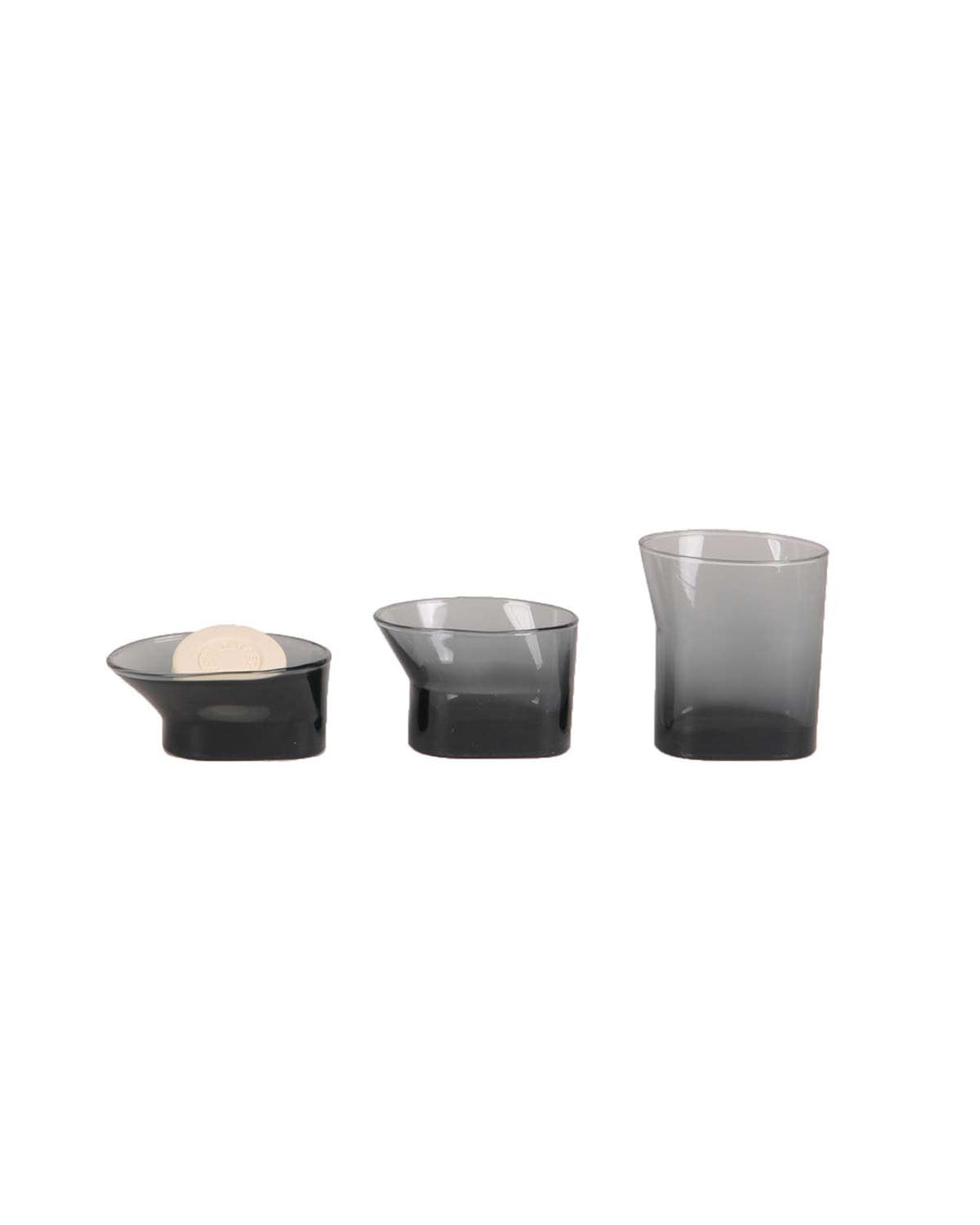 Cala - set accessori bagno in vetro grigio