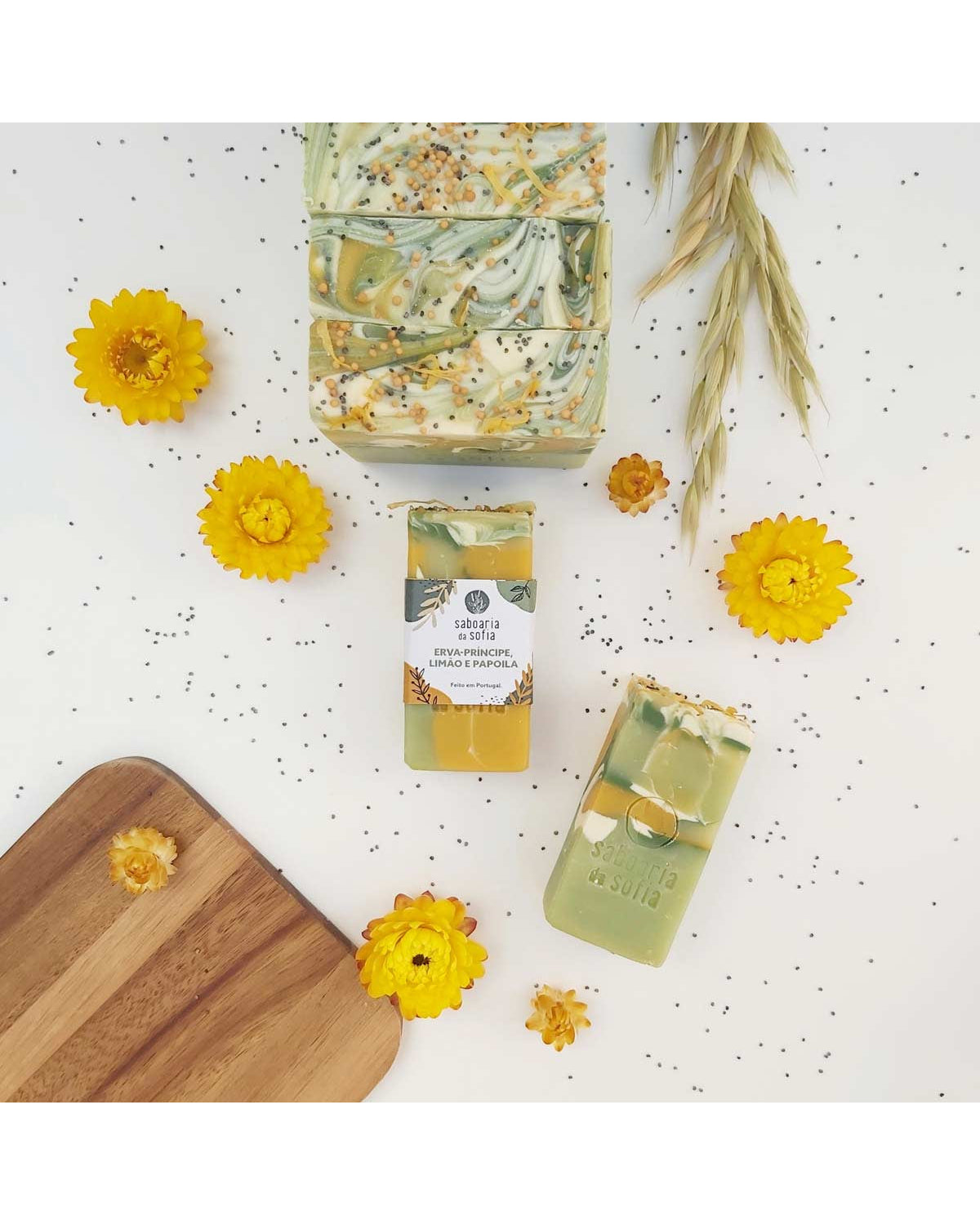 Saponetta artigianale alla citronella e papavero, 60 gr