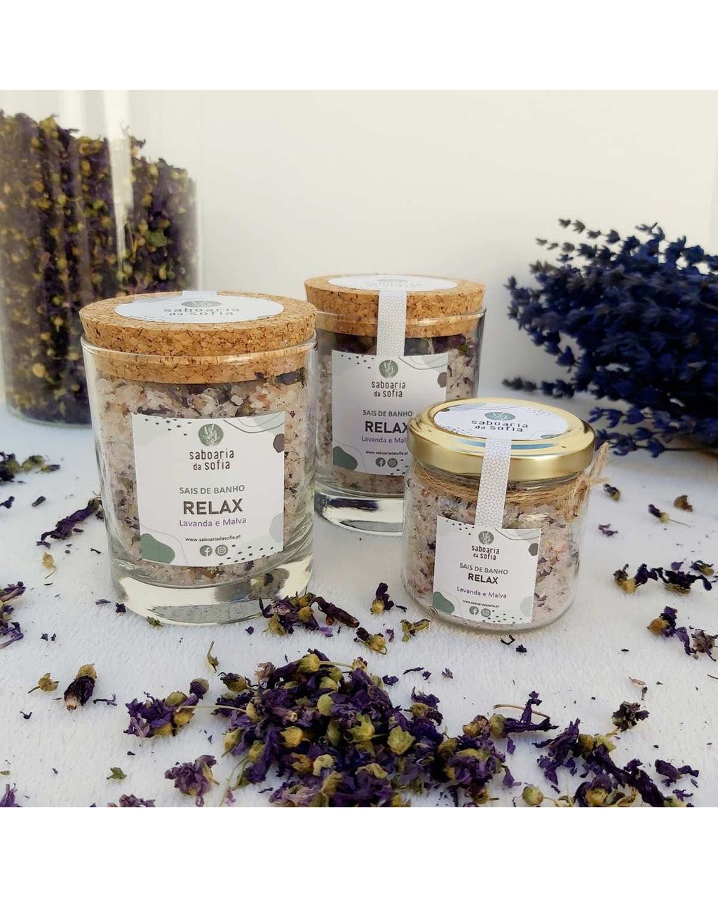 Sali da bagno lavanda e malva