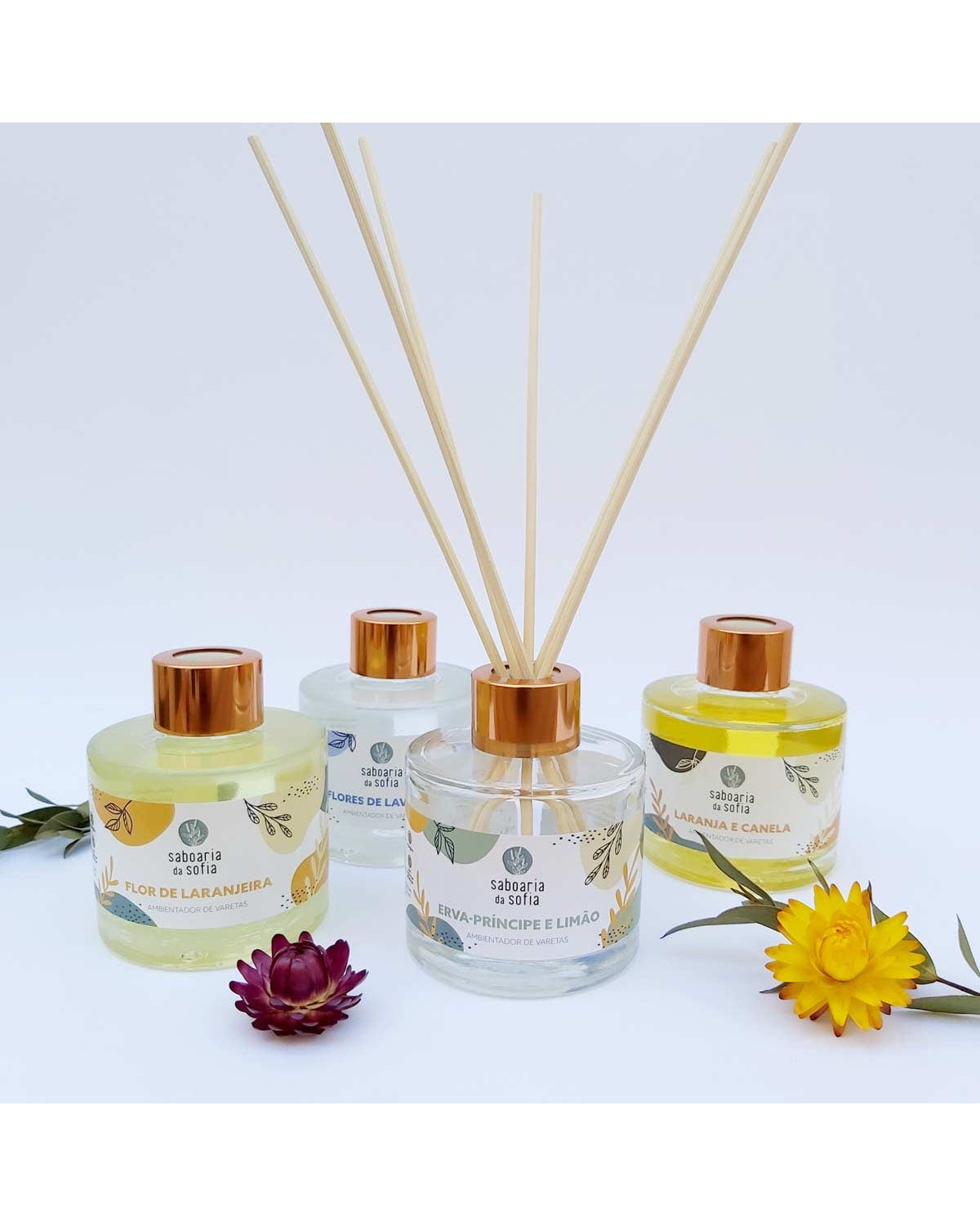 Profumatore con bastoncini diffusori, citronella e limone