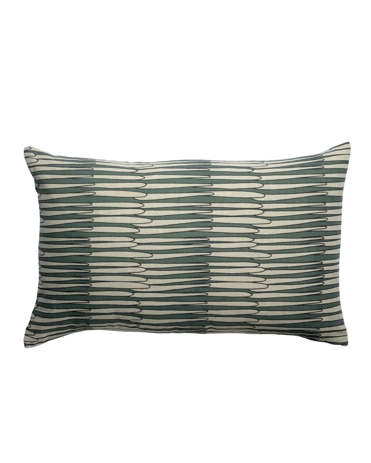 Zeff Mona - Cuscino rettangolare verde timo in lino, stampa fantasia