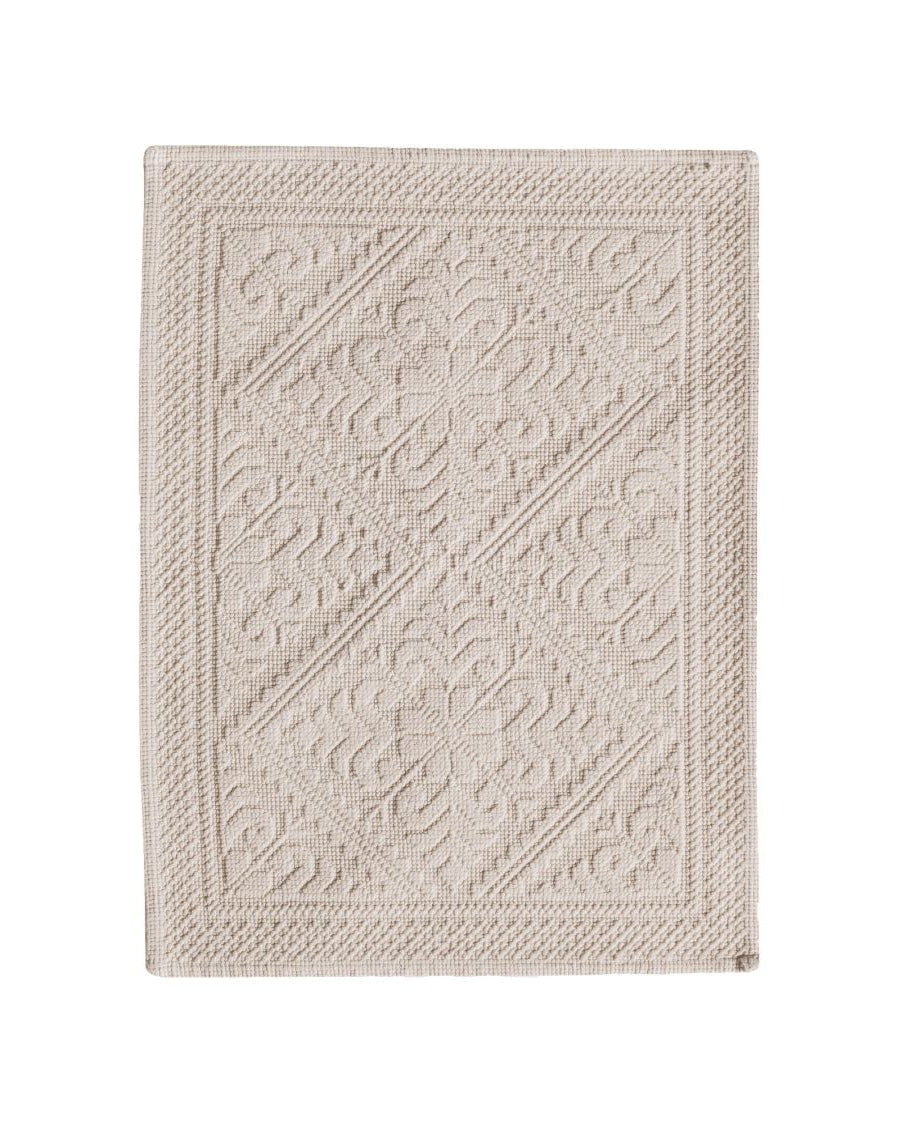 Enzo - Tappeto da bagno bianco gesso, 54 X 64