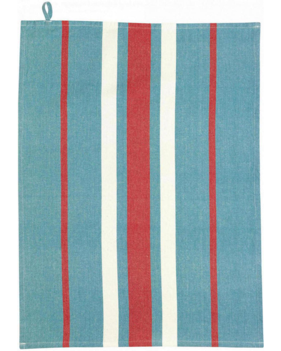 Yuna - strofinaccio in cotone riciclato azzurro e rosso, 50 X 70