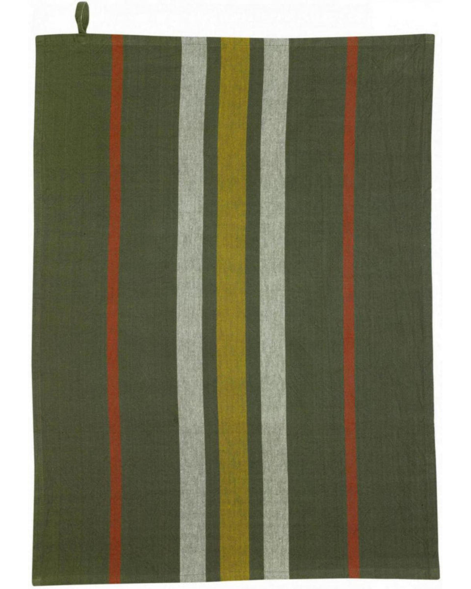 Yuna -strofinaccio da cucina in cotone riciclato verde scuro, 50 X 70