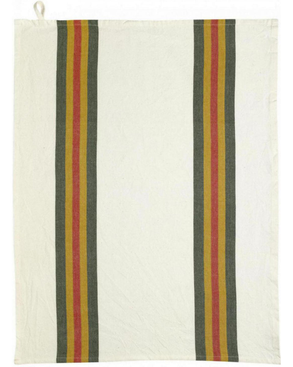 Yuna - strofinaccio in cotone riciclato avorio a righe, 50 X 70