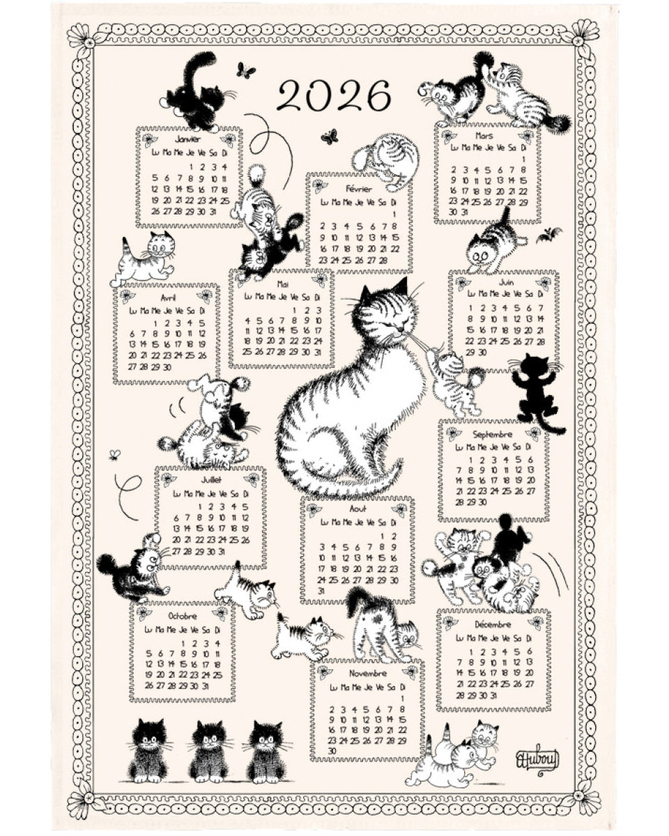Dubout - canovaccio calendario con gatti, 48 X 72