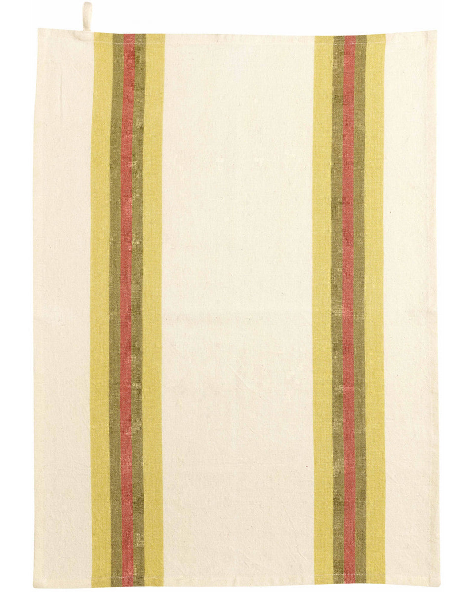 Yuna - strofinaccio in cotone riciclato a righe gialle, 50 X 70