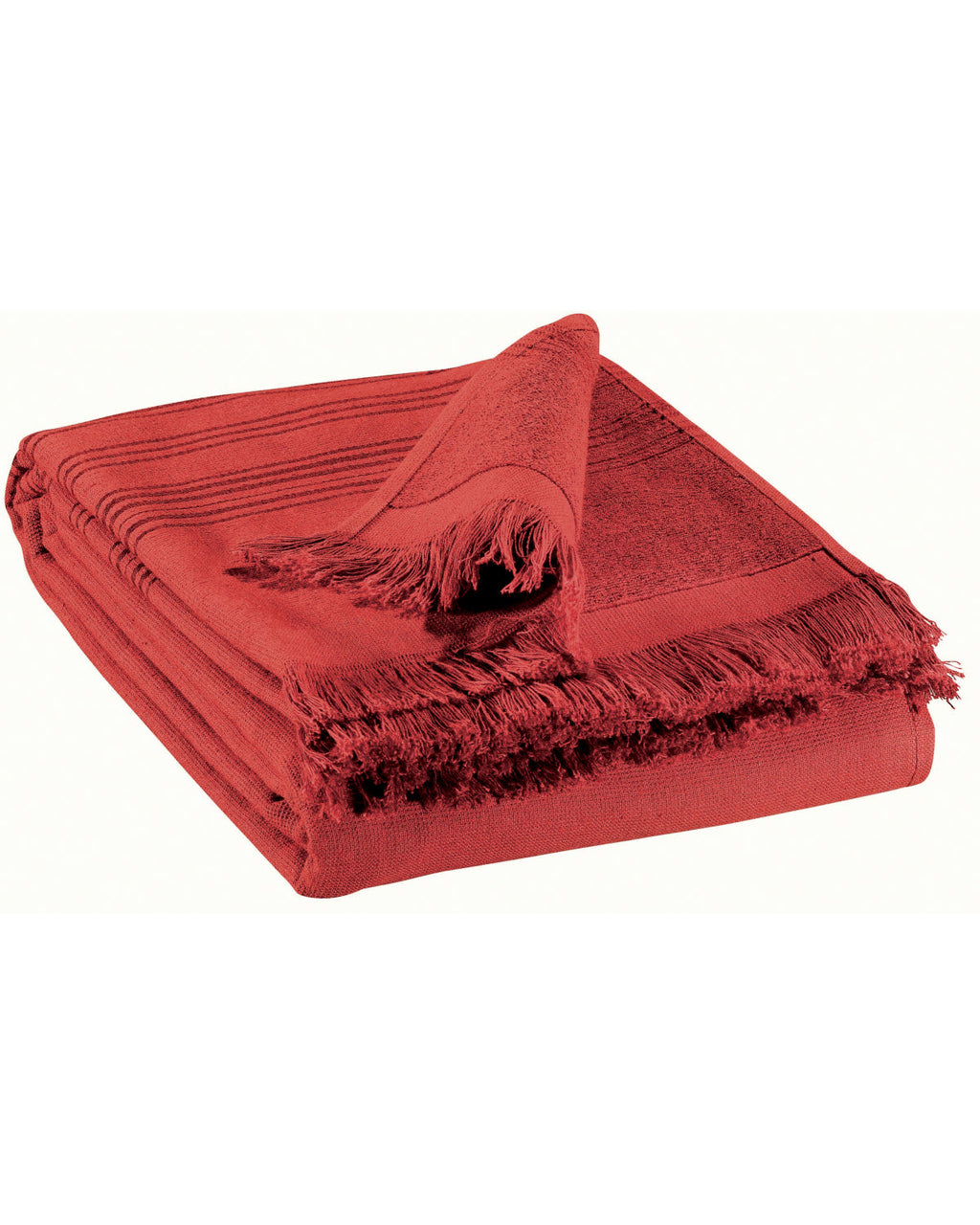 Cancun - Asciugamano Hammam rosso intenso 90 X 180