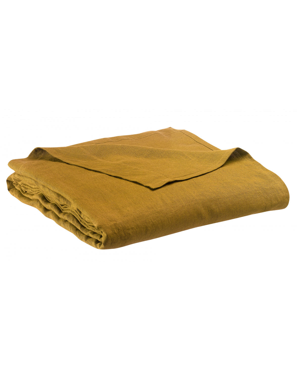 Zeff - Lenzuolo piatto in lino lavato a pietra giallo bronzo, 240 X 300