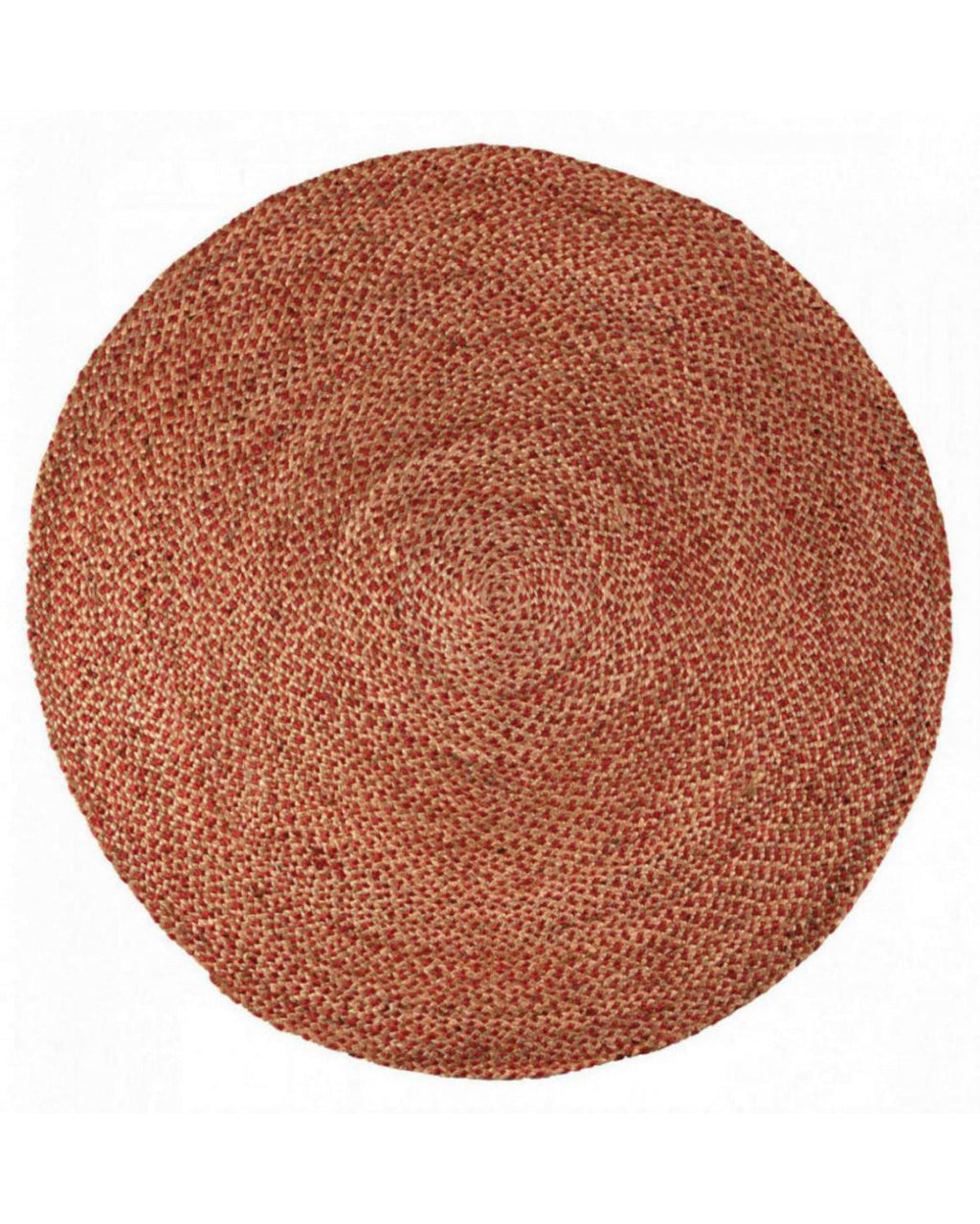 Elliot. - Tappeto rotondo in juta e cotone rosso, diametro 160