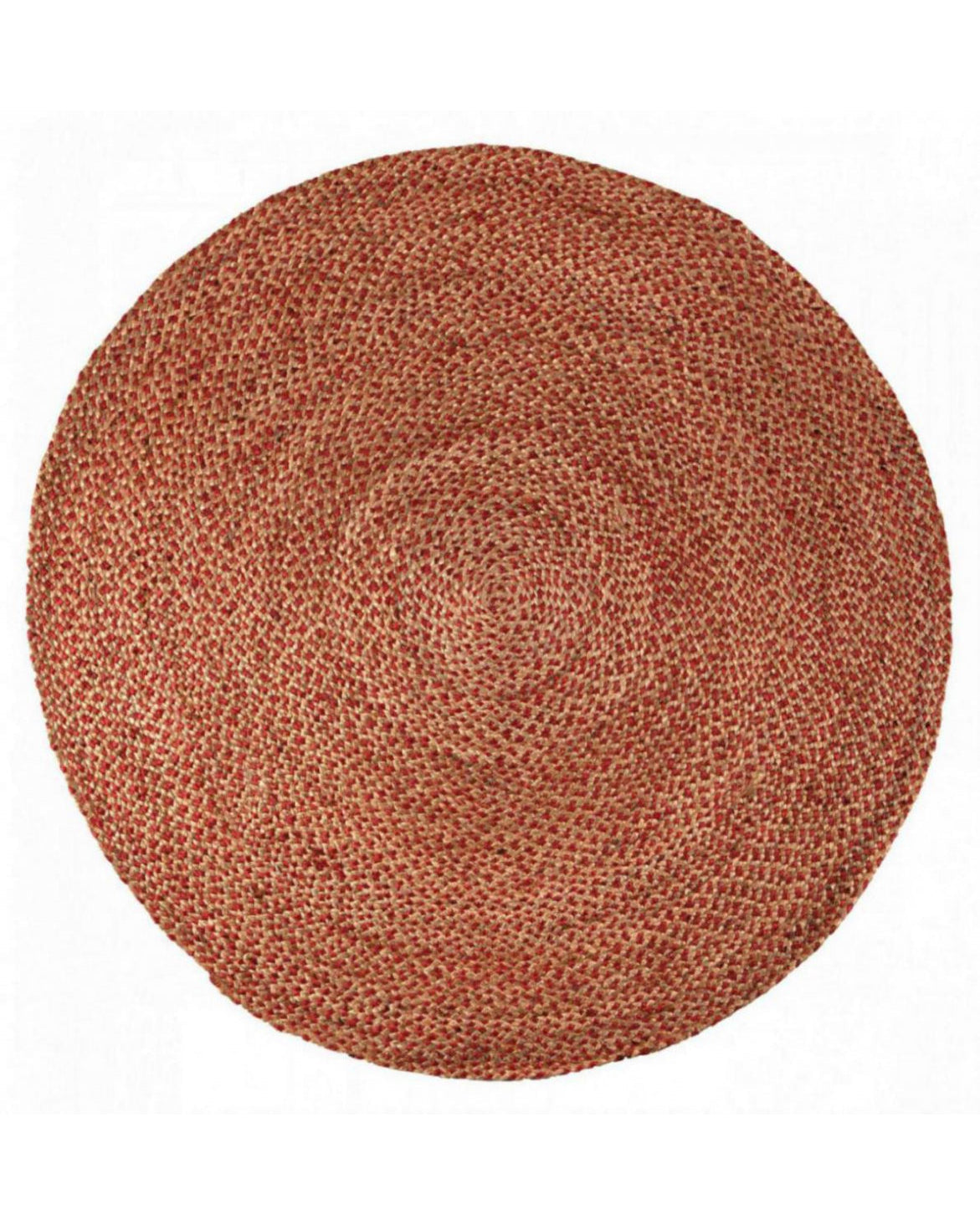 Elliot. - Tappeto rotondo in juta e cotone rosso, diametro 160