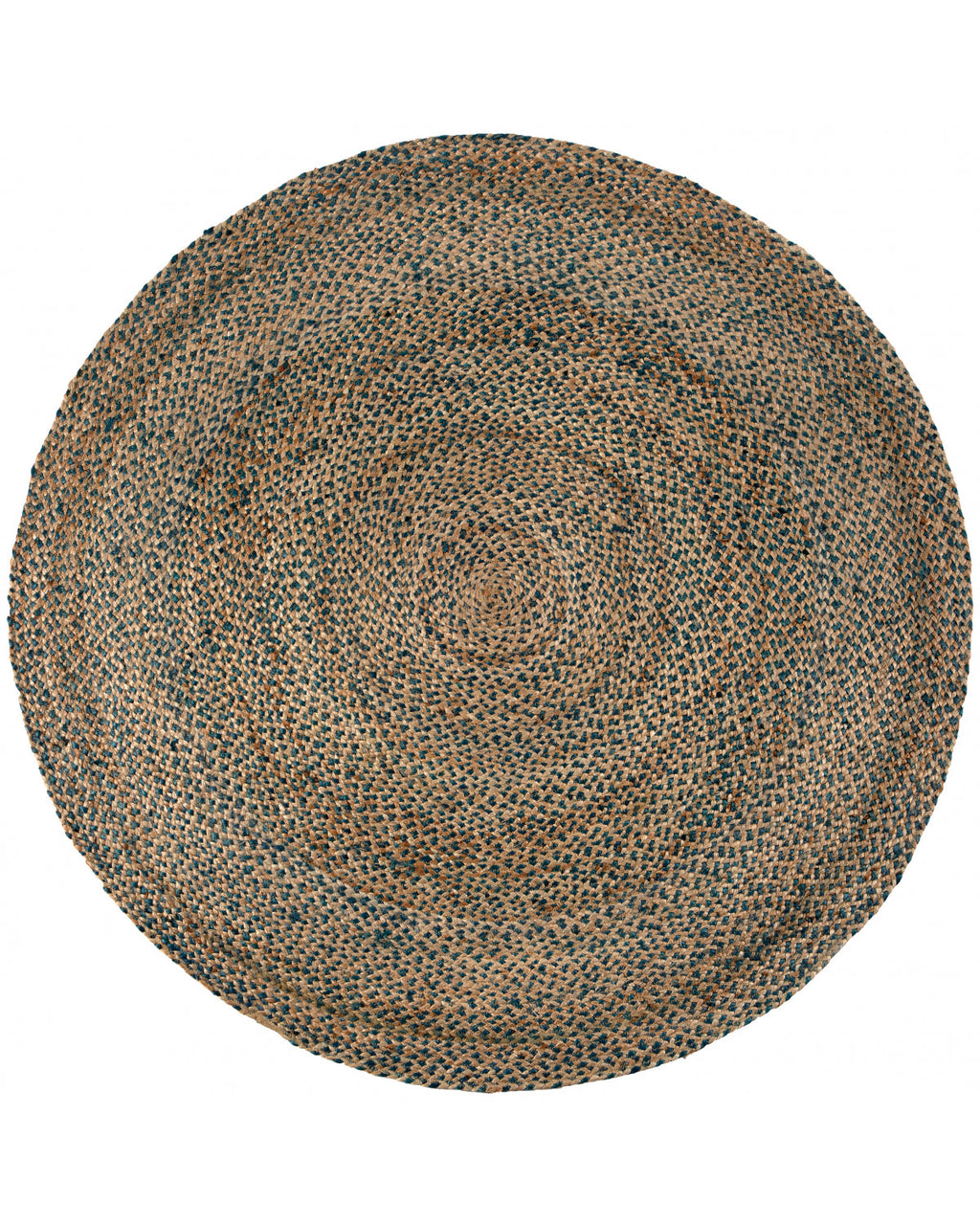 Elliot - Tappeto rotondo tinta naturale e blu, Diametro 160