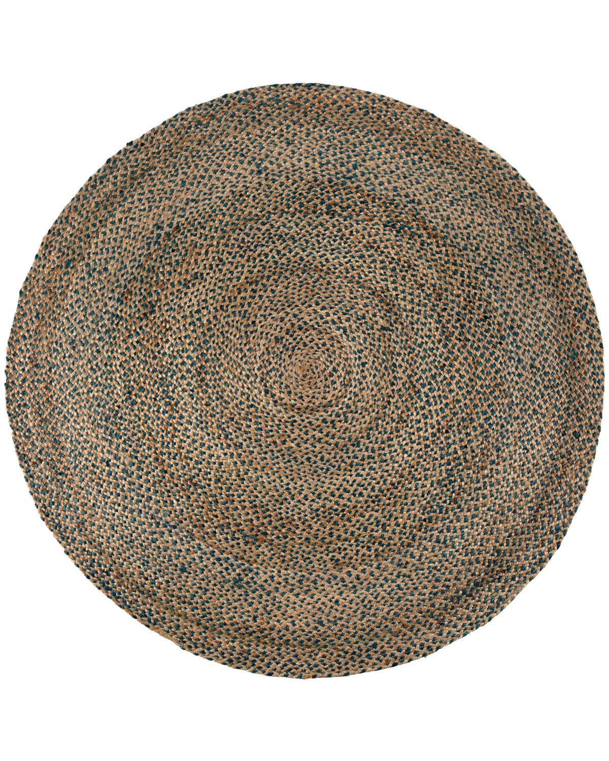 Elliot - Tappeto rotondo tinta naturale e blu, Diametro 160