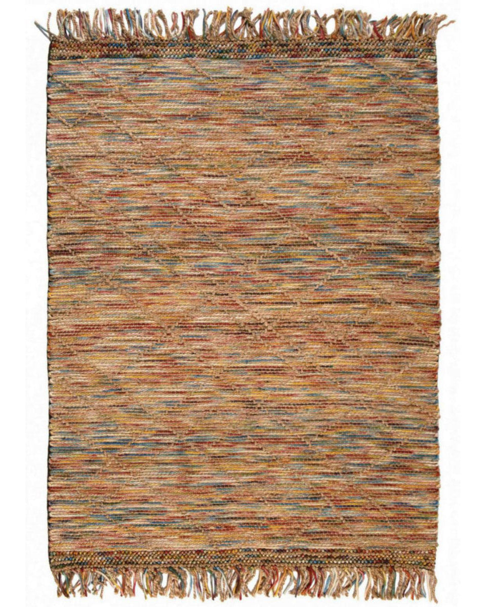 Keanu - Tappeto multicolore in juta e lana 160 X 230