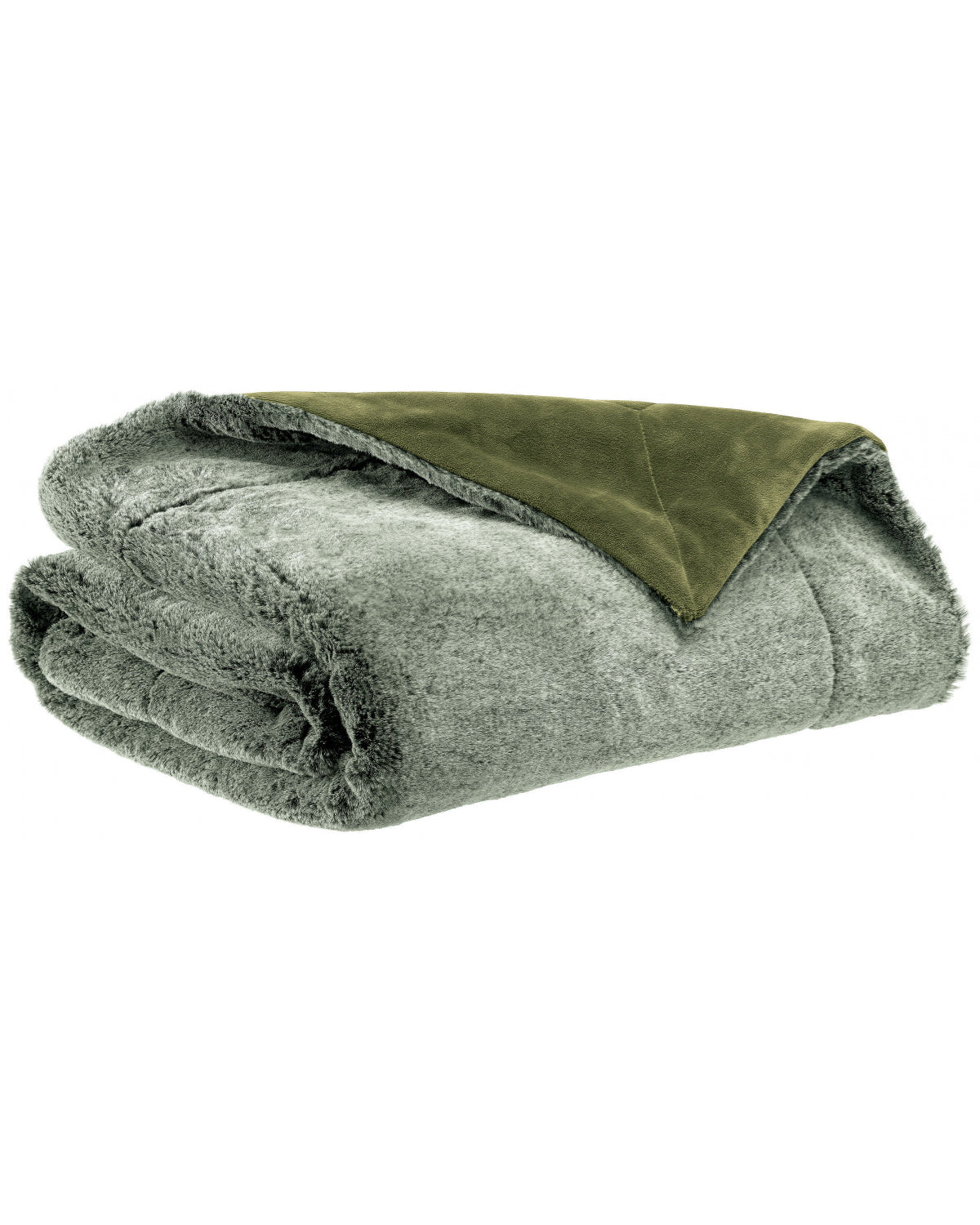 Kinta Olive - plaid pelliccia effetto lapin 130 X 160