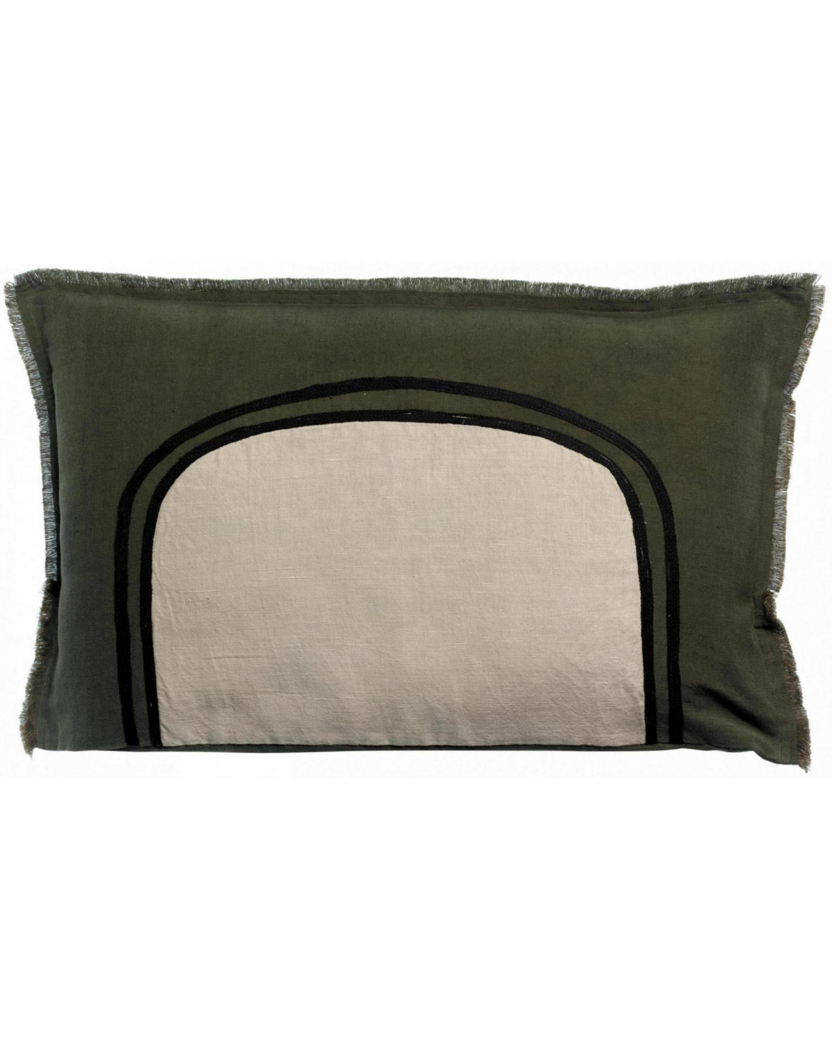 Laly - Cuscino bicolore verde oliva, 40 X 65